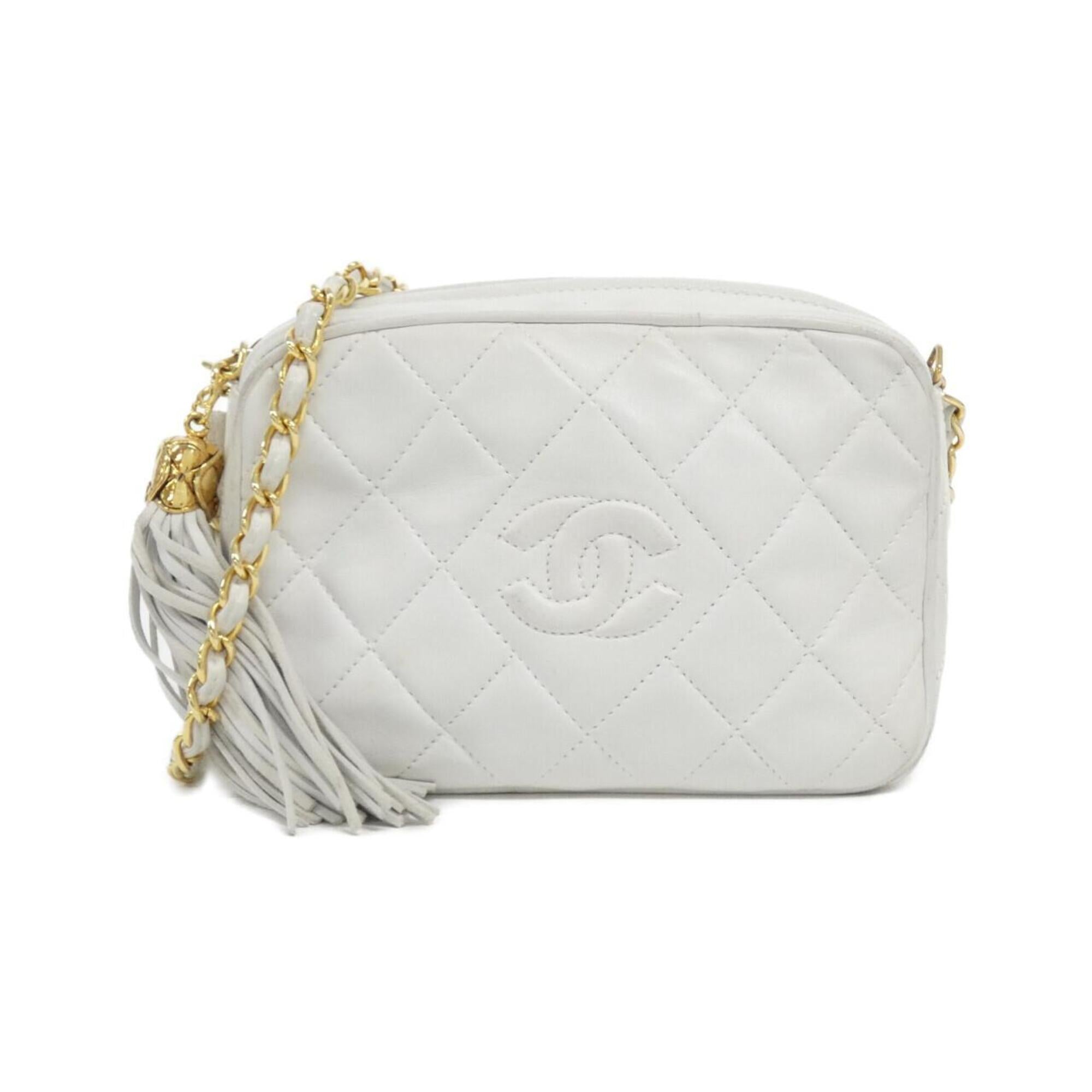 Chanel White Leather Shoulder Bag (Pre-Owned)
