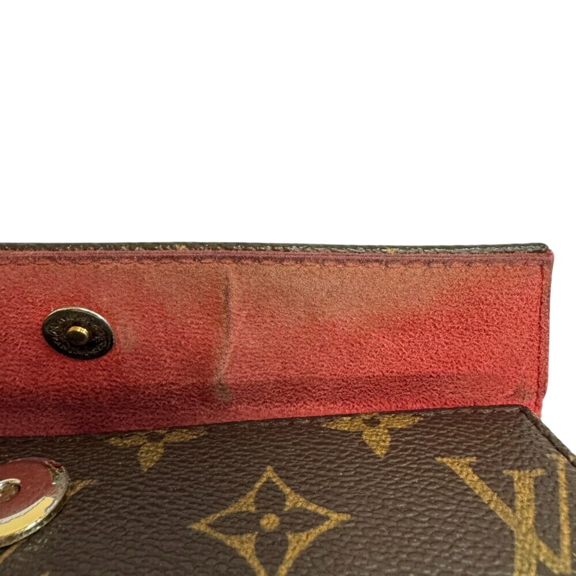 Louis Vuitton Brown Leather Handbag Pouch (Pre-Owned)