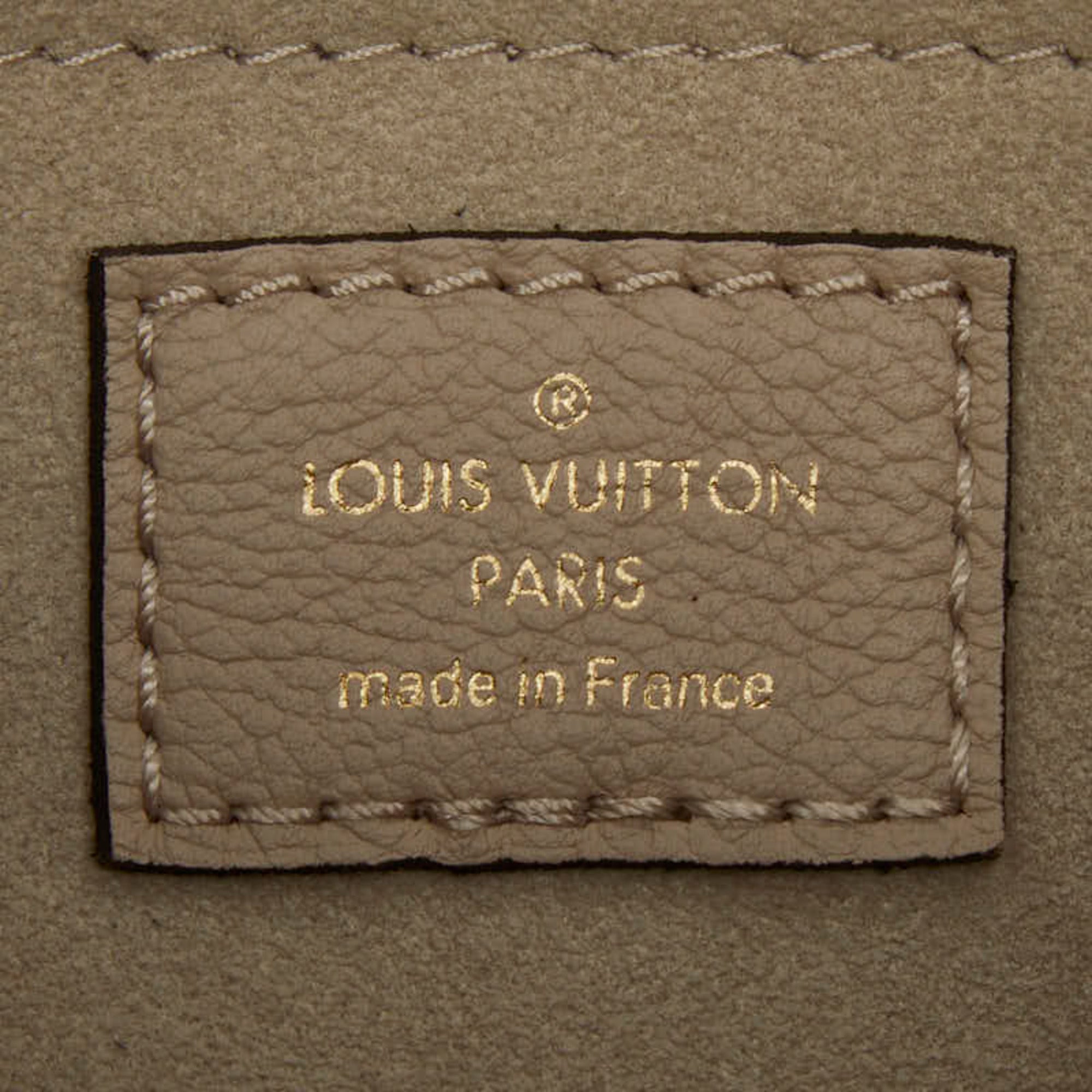 Louis Vuitton Beige Grayish Leather Handbag Shoulder Bag (Pre-Owned)