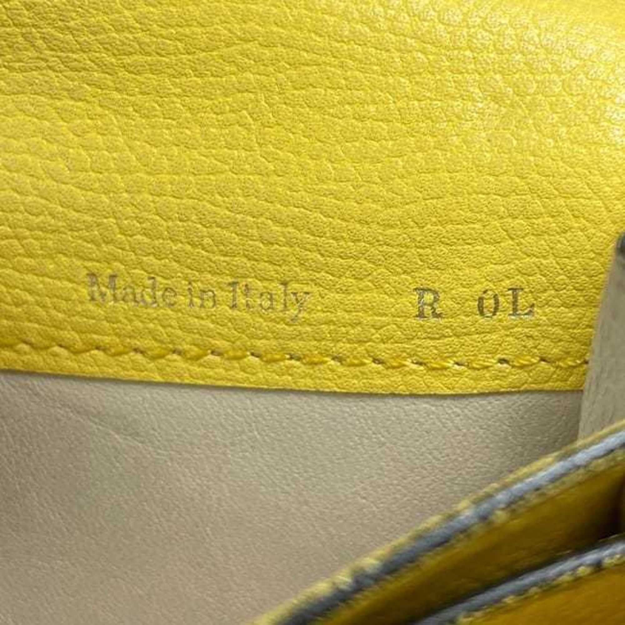 Valextra Yellow Leather Long Wallet (Bi-Fold) (Pre-Owned)