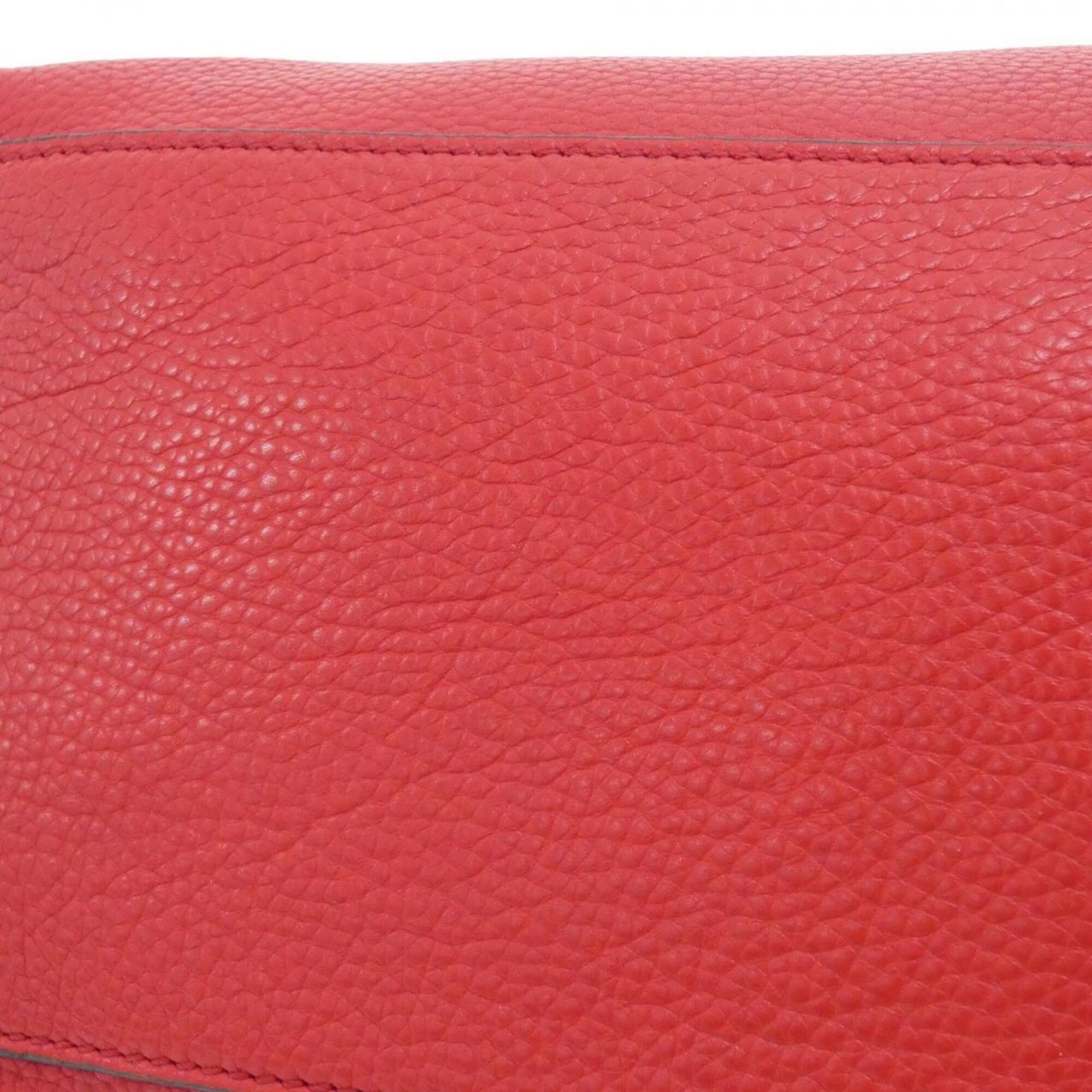 Gucci Red Color Leather Shoulder Bag (Pre-Owned)