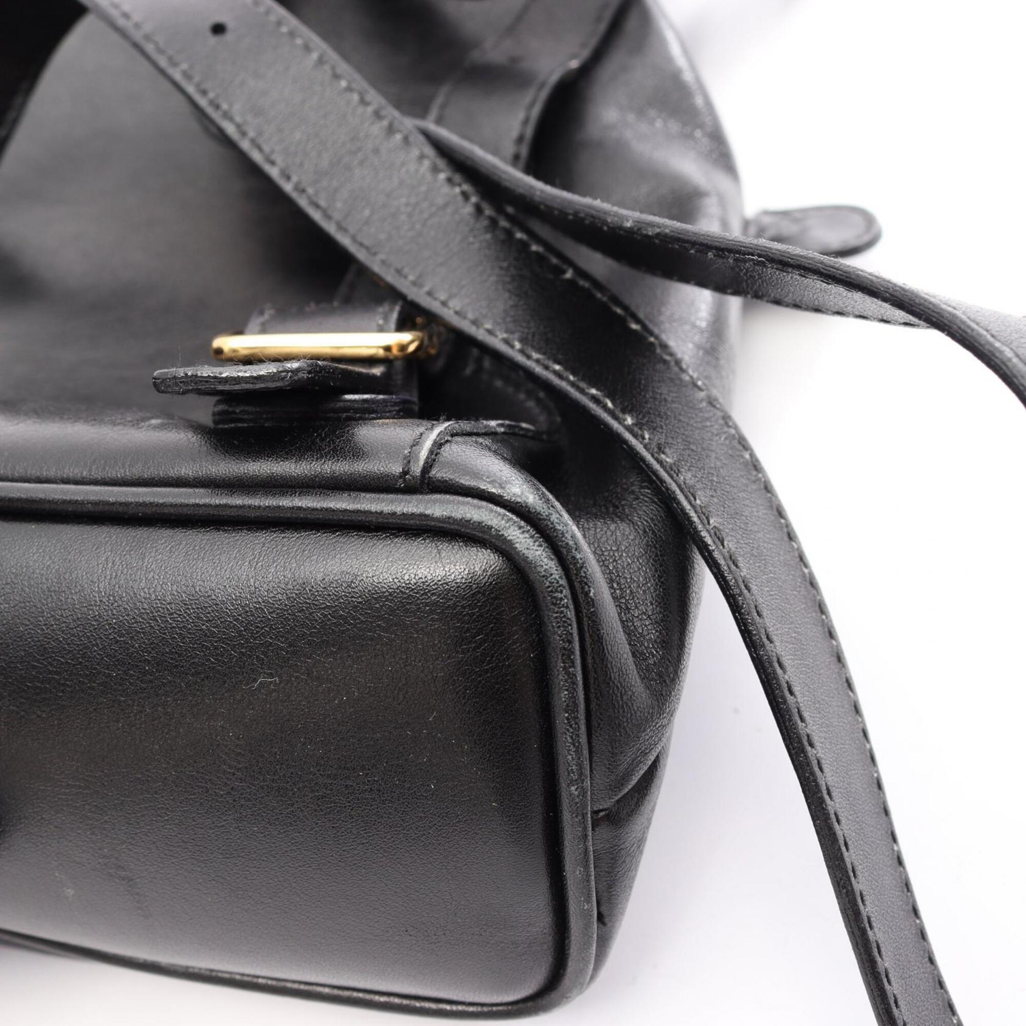Gucci Black Leather Backpack Handbag (Pre-Owned)