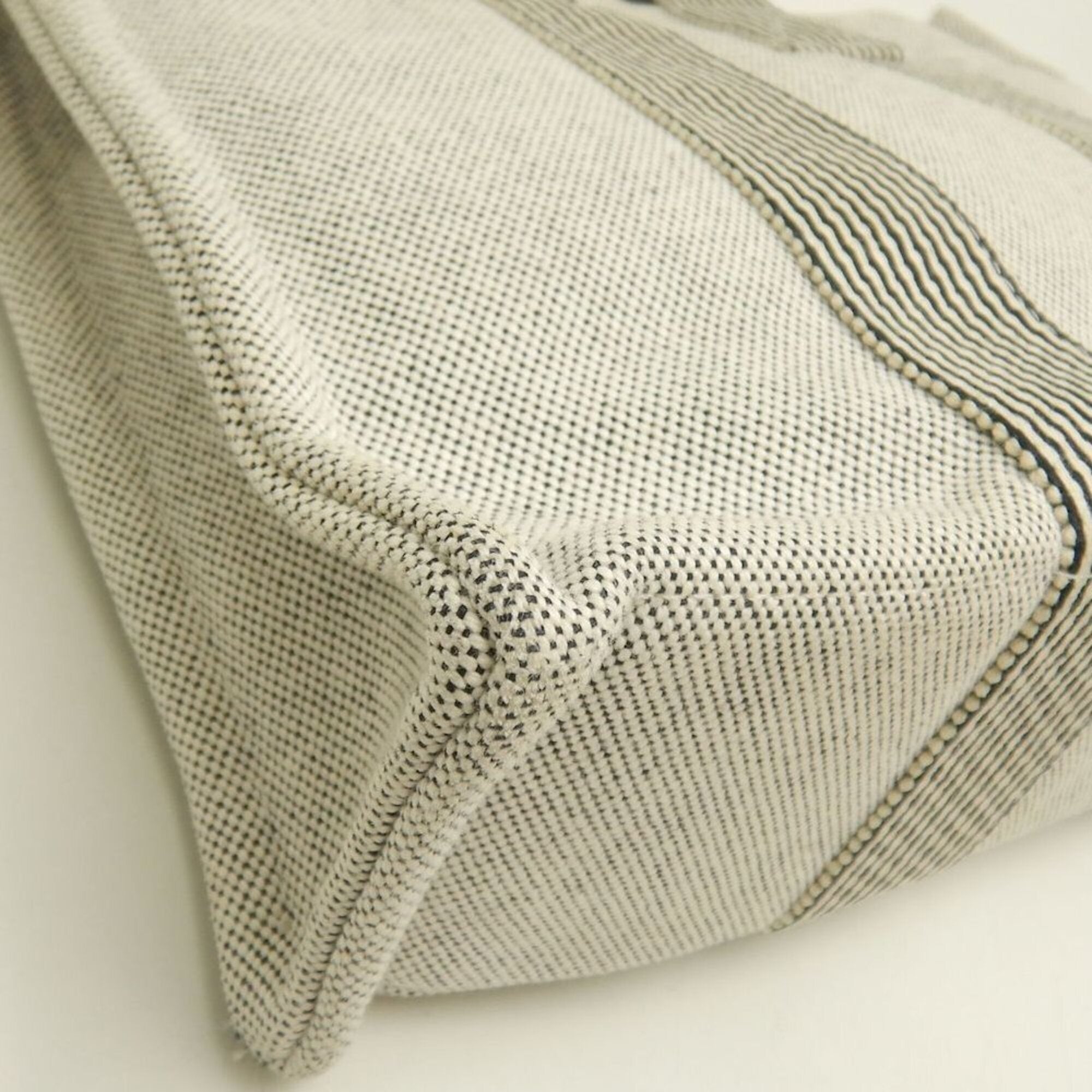 Hermes Black Gray Canvas Tote Bag (Pre-Owned)