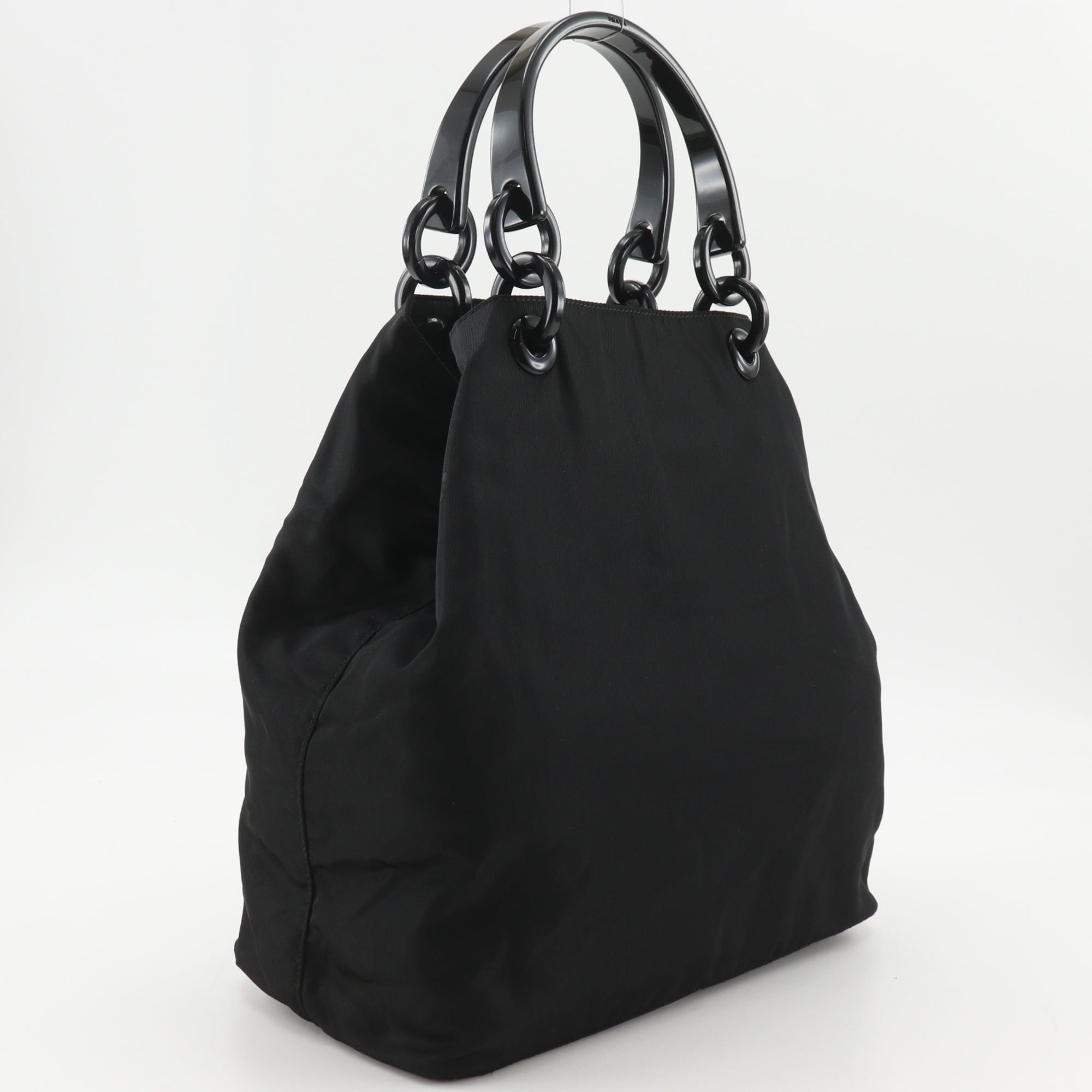 Prada Black Nylon Plastic Handbag (Pre-Owned)