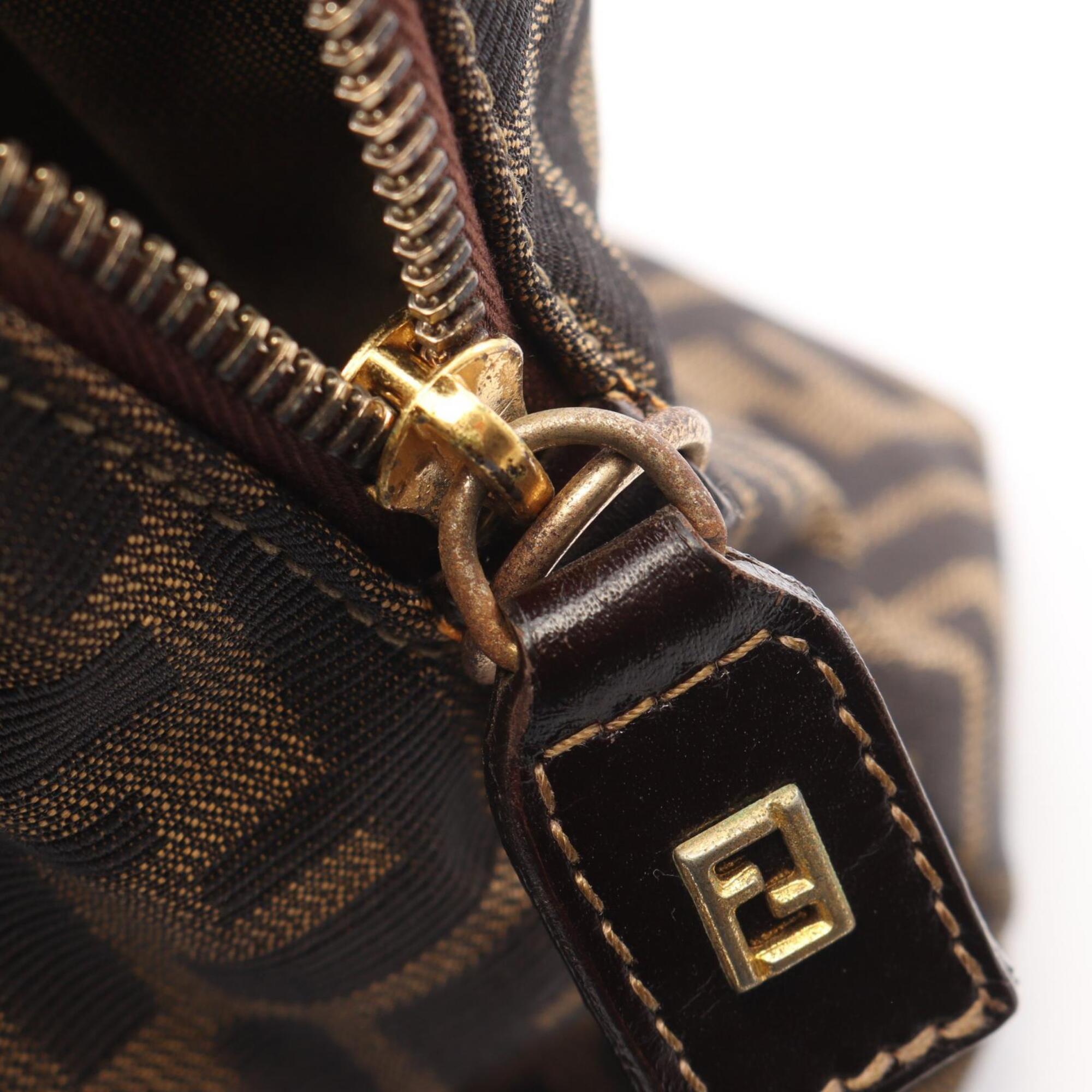 Fendi Brown Canvas Leather Handbag (Pre-Owned)