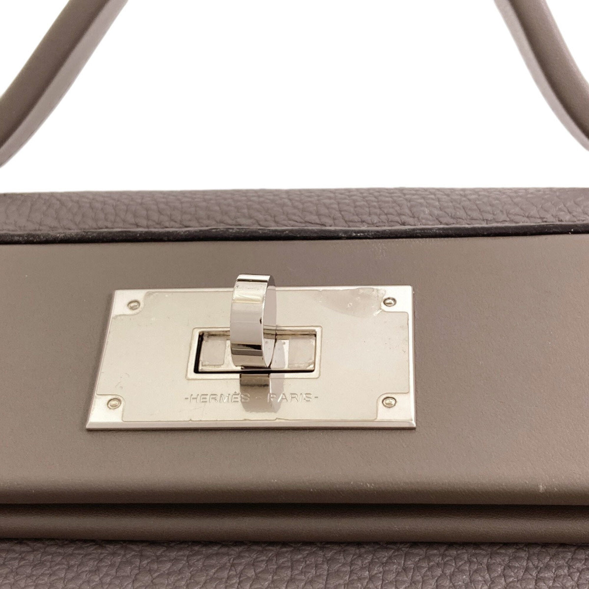 Hermes Etain Togo Leather Handbag (Pre-Owned)