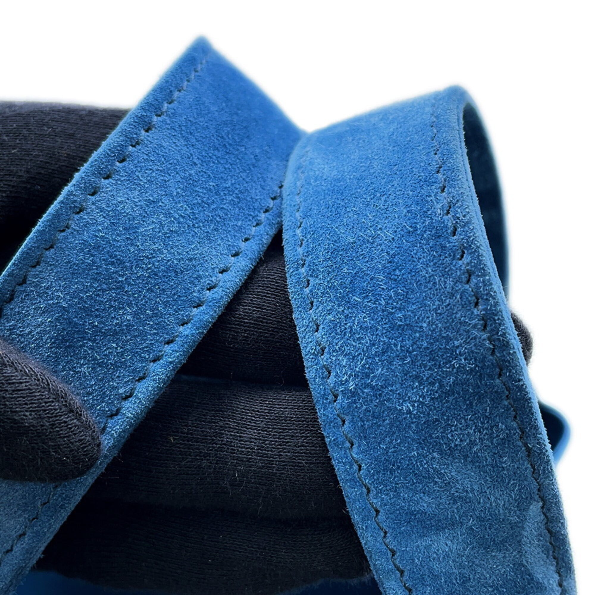 Hermes Blue Swift Leather Suede Handbag (Pre-Owned)
