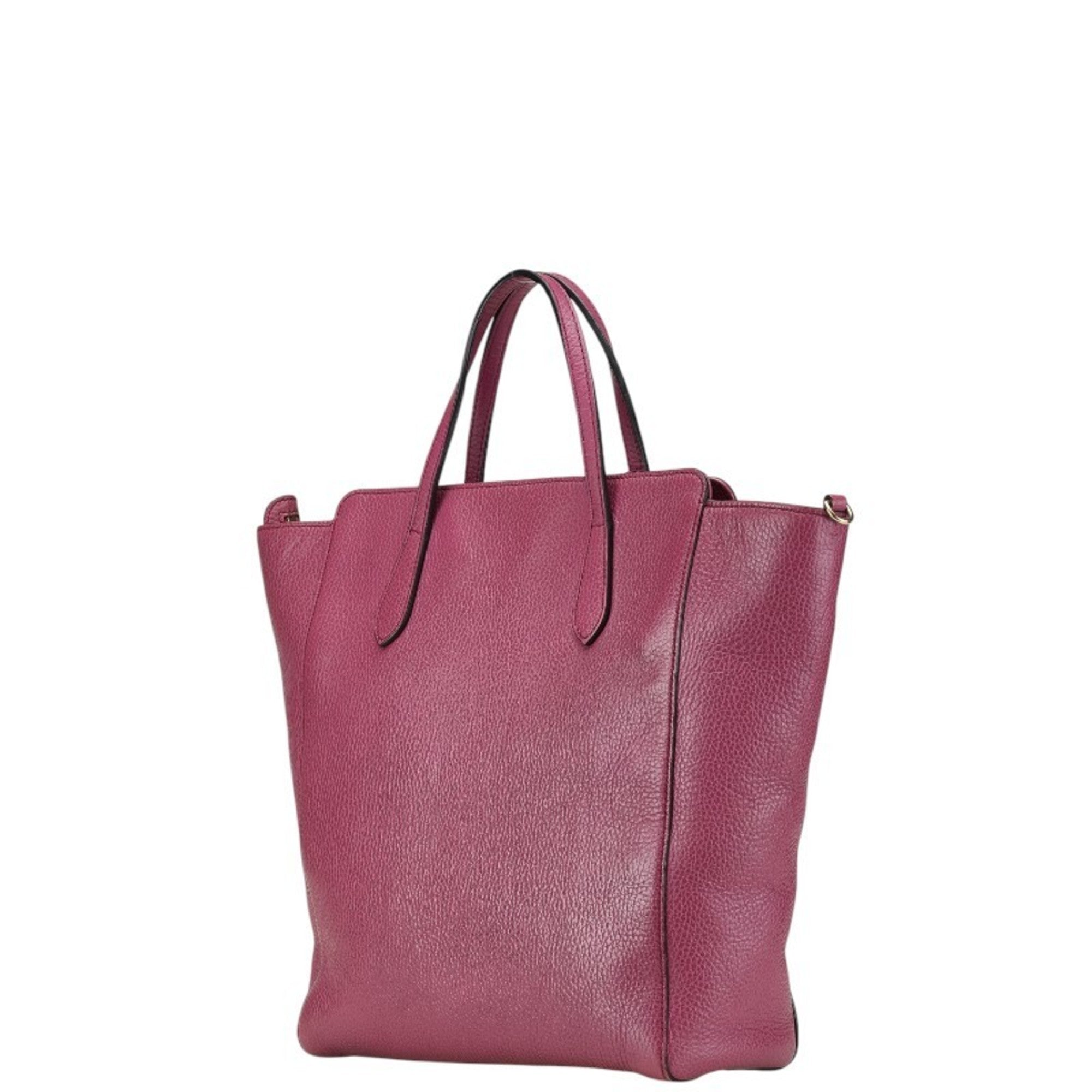 Gucci Purple Leather Handbag Shoulder Bag (Pre-Owned)