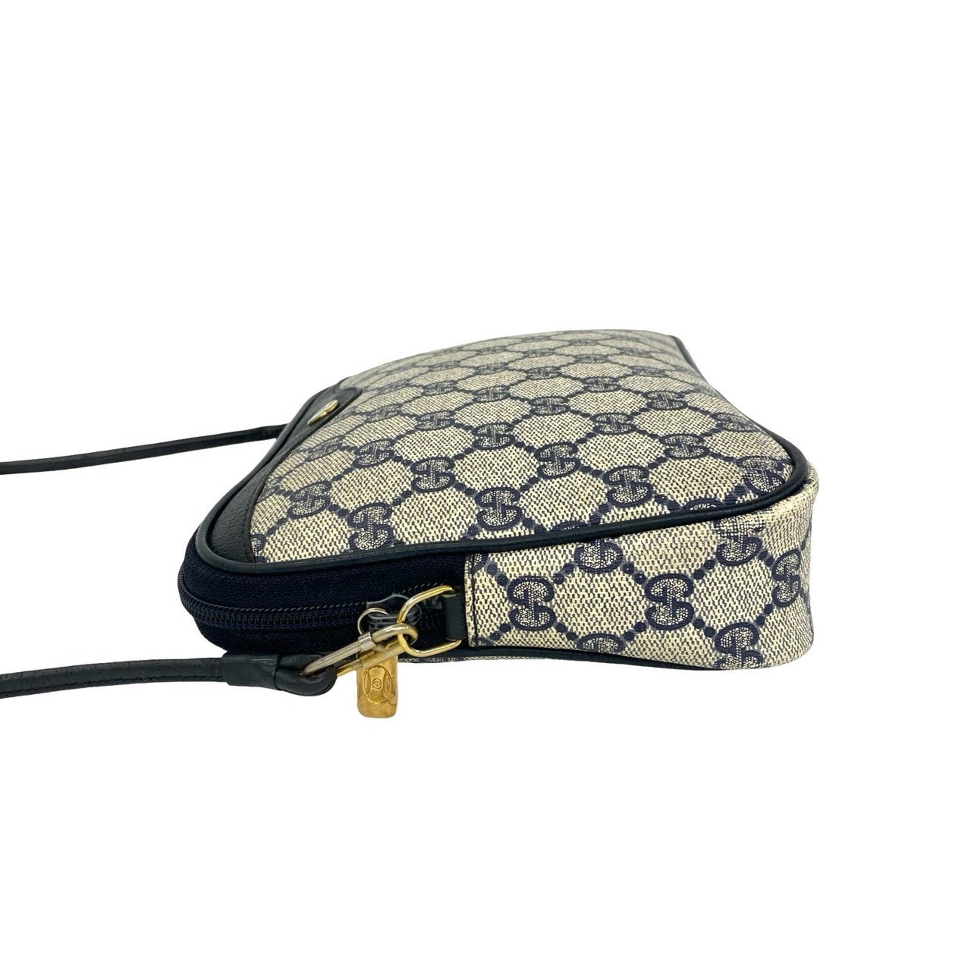 Gucci Navy Leather Pvc Pochette Shoulder Bag (Pre-Owned)