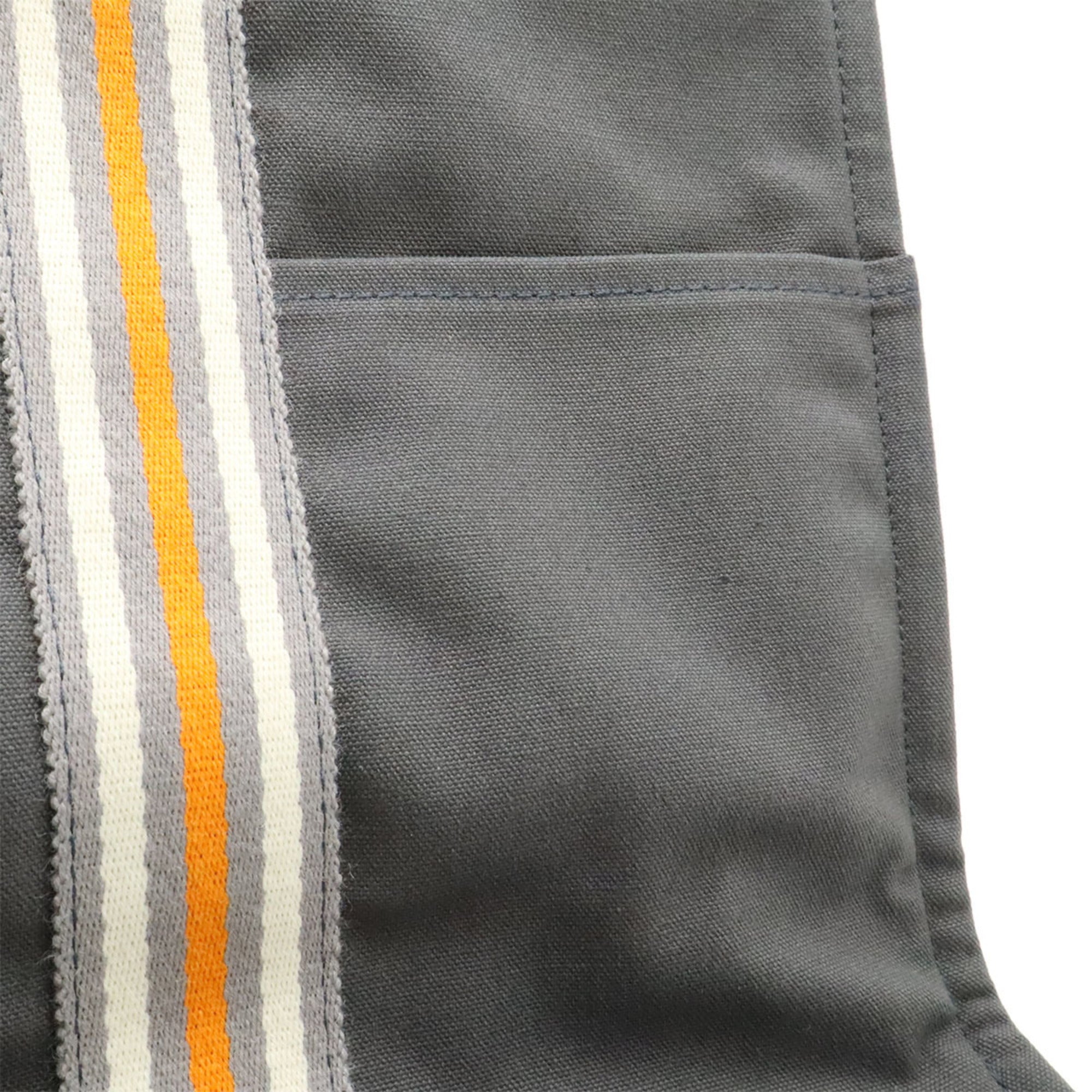 Hermes Gray Orange White Canvas Handbag Tote Bag (Pre-Owned)