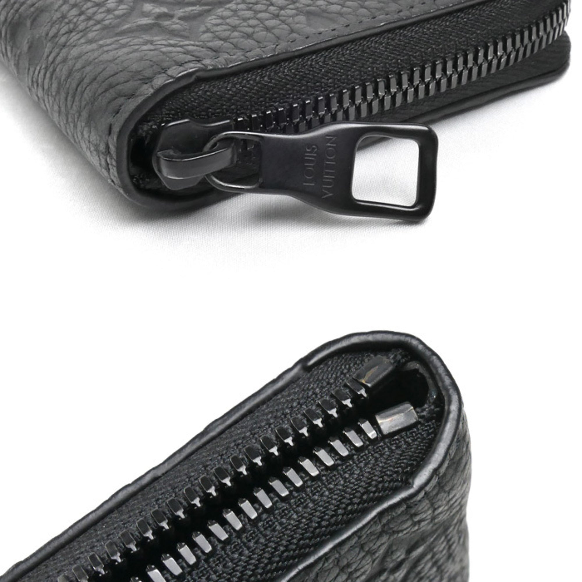 Louis Vuitton Black Leather Long Wallet (Bi-Fold) (Pre-Owned)
