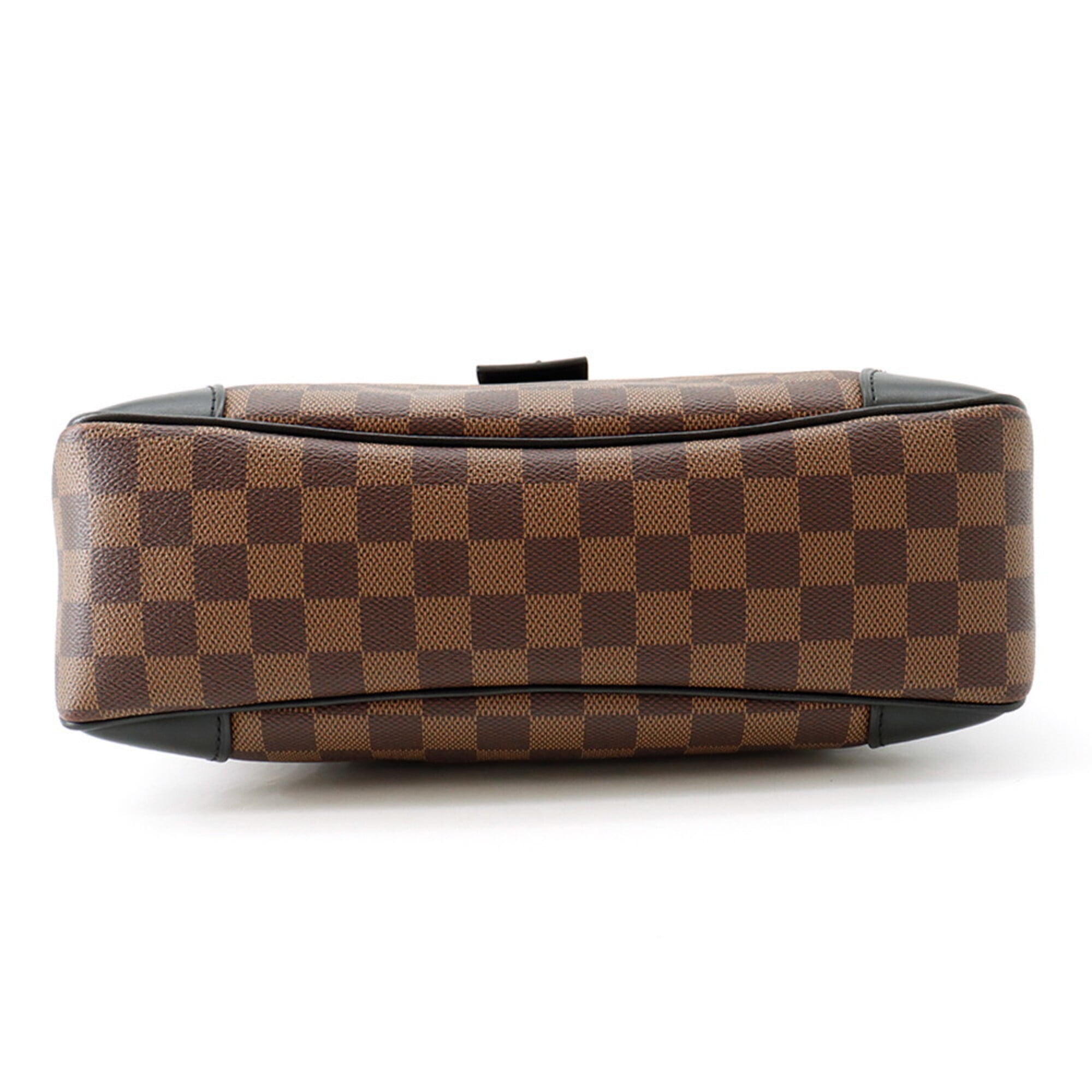 Louis Vuitton Black Damier Canvas Ebene Noir Exotic Leather Handbag Shoulder Bag (Pre-Owned)