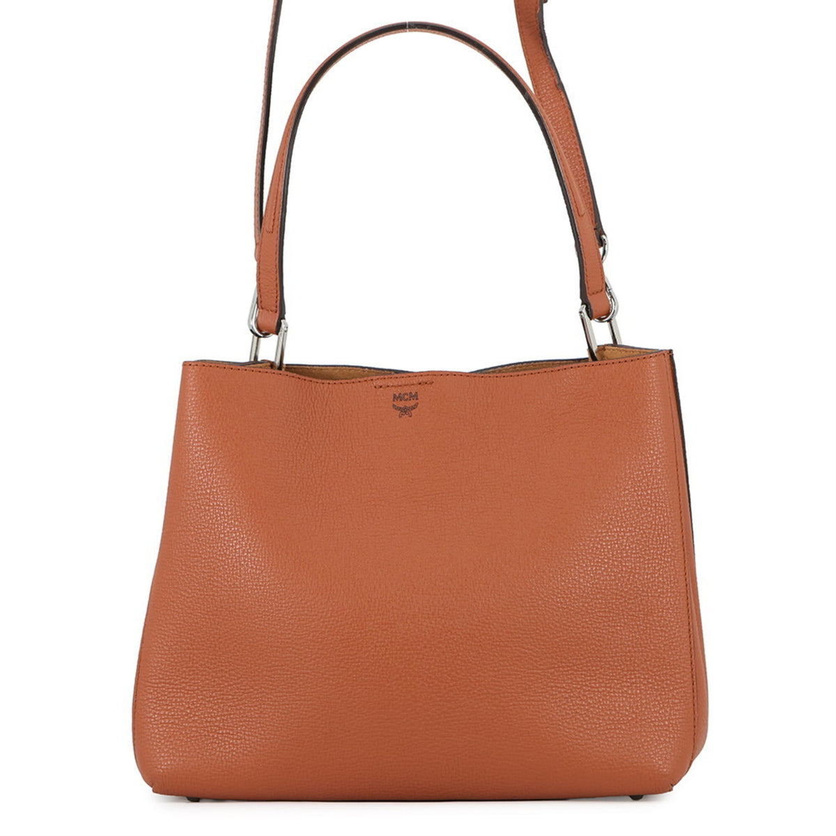 Mcm Brown Leather Handbag Tote Bag (Pre-Owned)