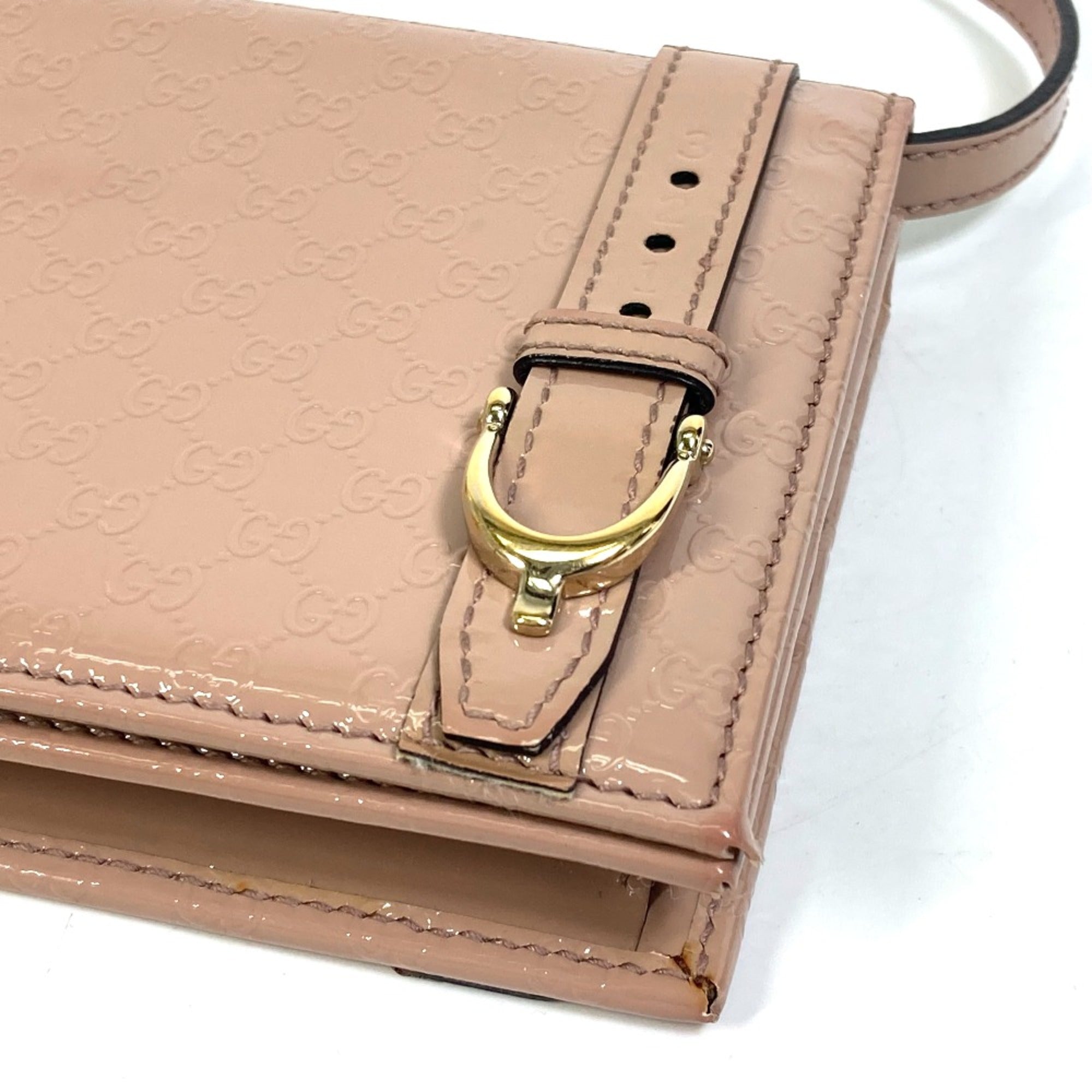 Gucci Beige Patent Leather Shoulder Bag (Pre-Owned)