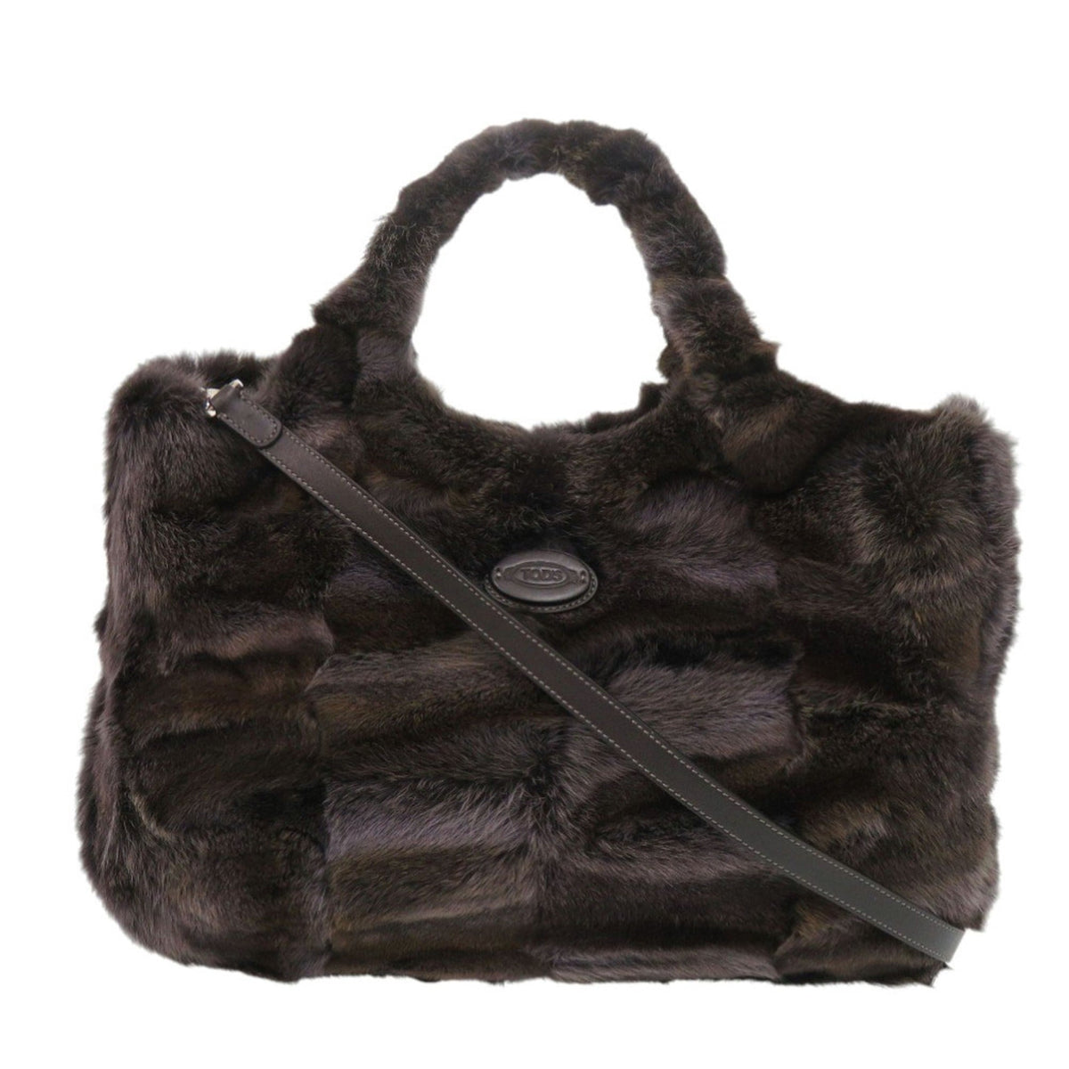 Tod's Brown Fur Handbag Shoulder Bag (Pre-Owned)