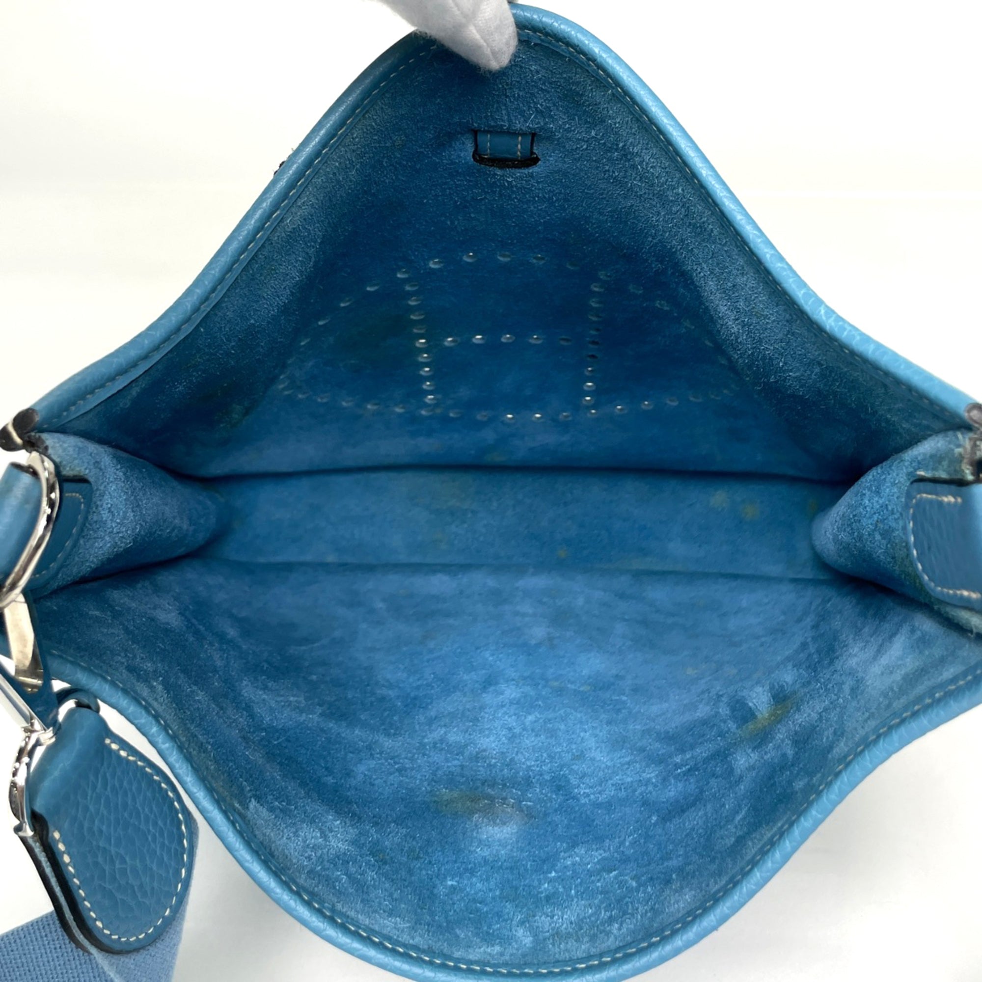 Hermes Evelyne Blue Jean Taurillon Clemence Leather Shoulder Bag (Pre-Owned)