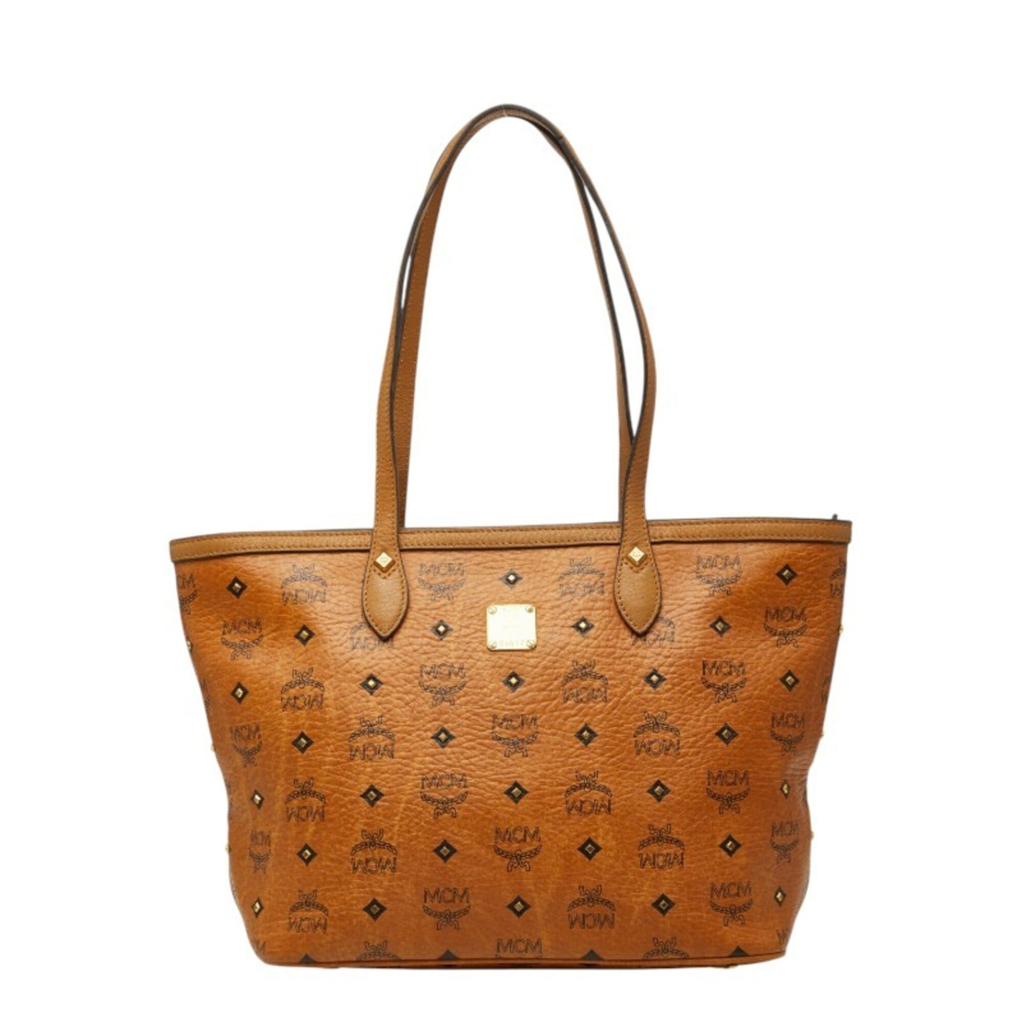 Mcm Visetos Brown Pvc Leather Shoulder Bag Tote Bag (Pre-Owned)