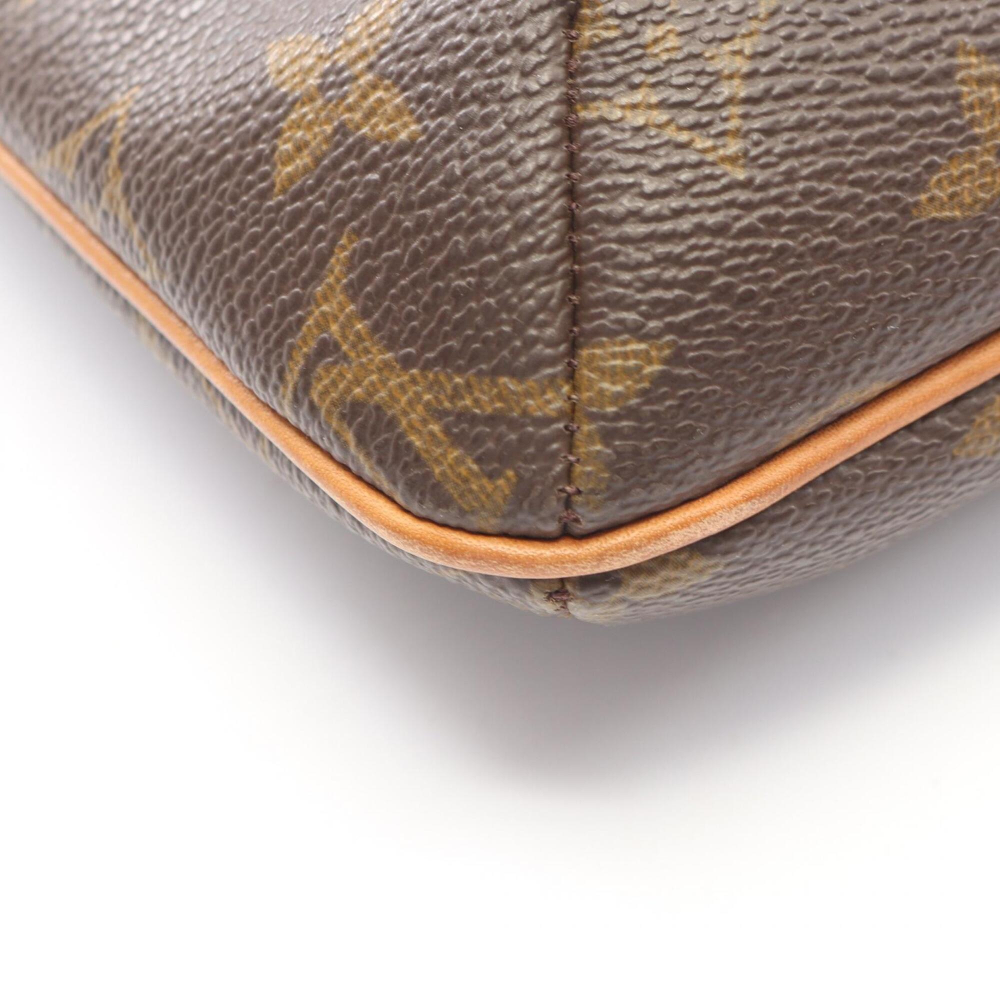 Louis Vuitton Brown Monogram Leather Handbag Shoulder Bag (Pre-Owned)