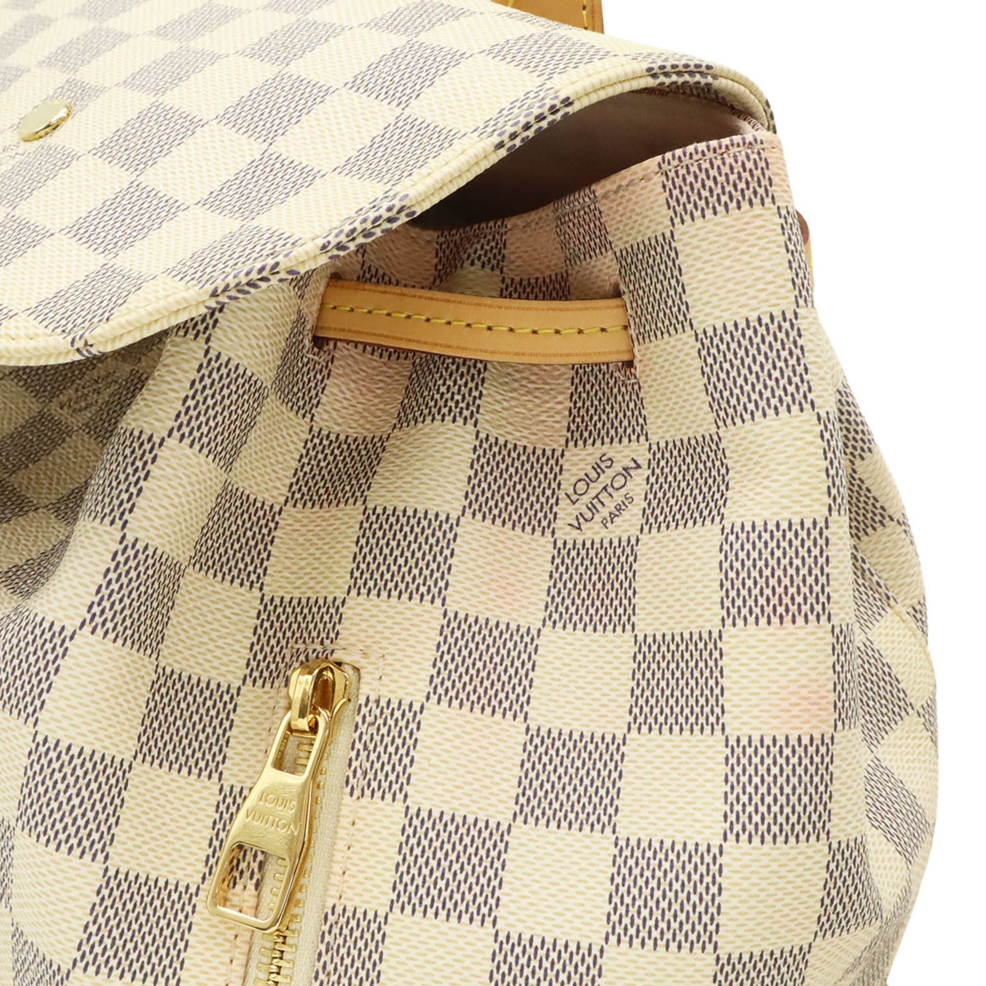 Louis Vuitton Damier Azur Ivory Damier Azur Canvas Pvc Backpack Shoulder Bag (Pre-Owned)