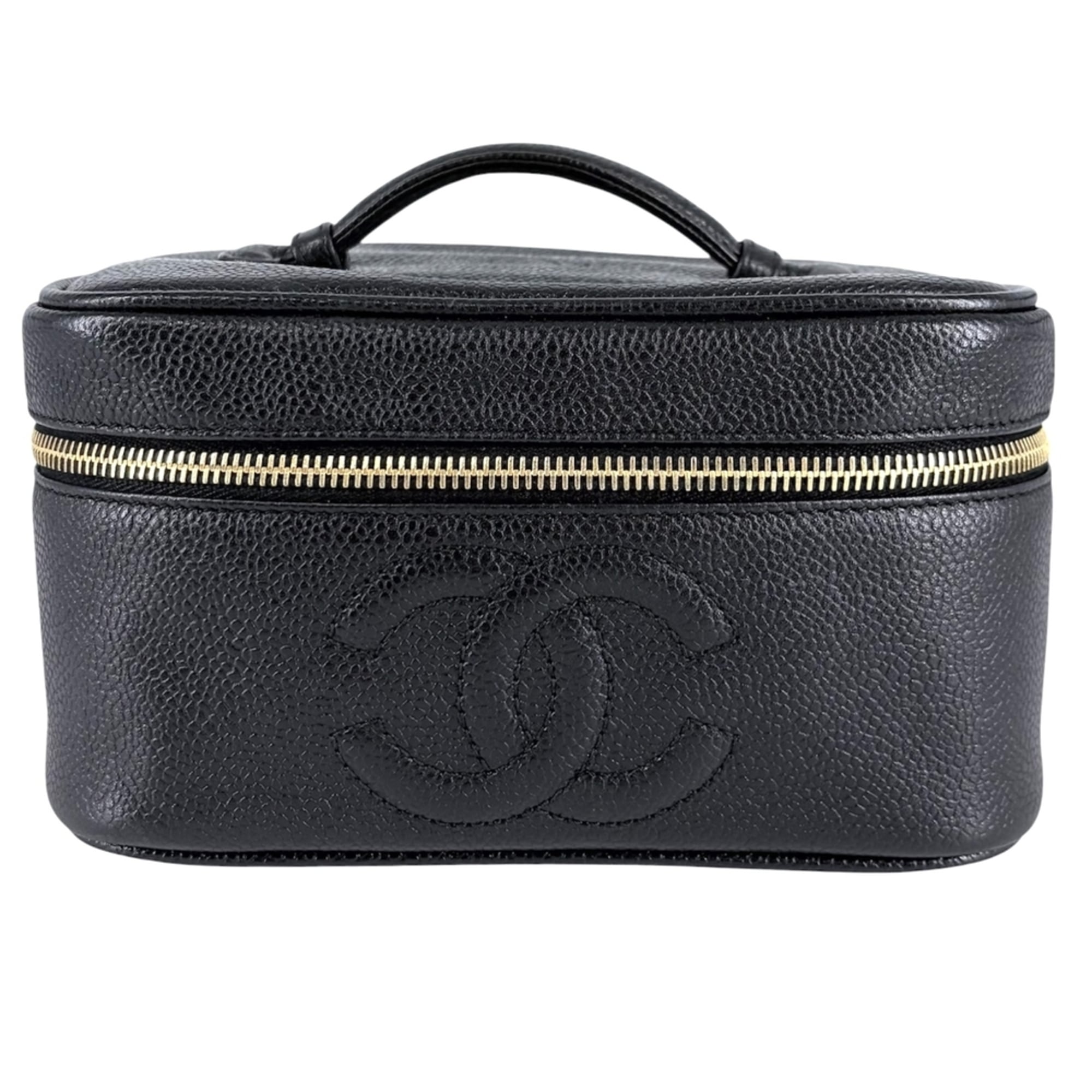 Chanel Black Grained Calfskin Pouch Vanity Bag (Pre-Owned)