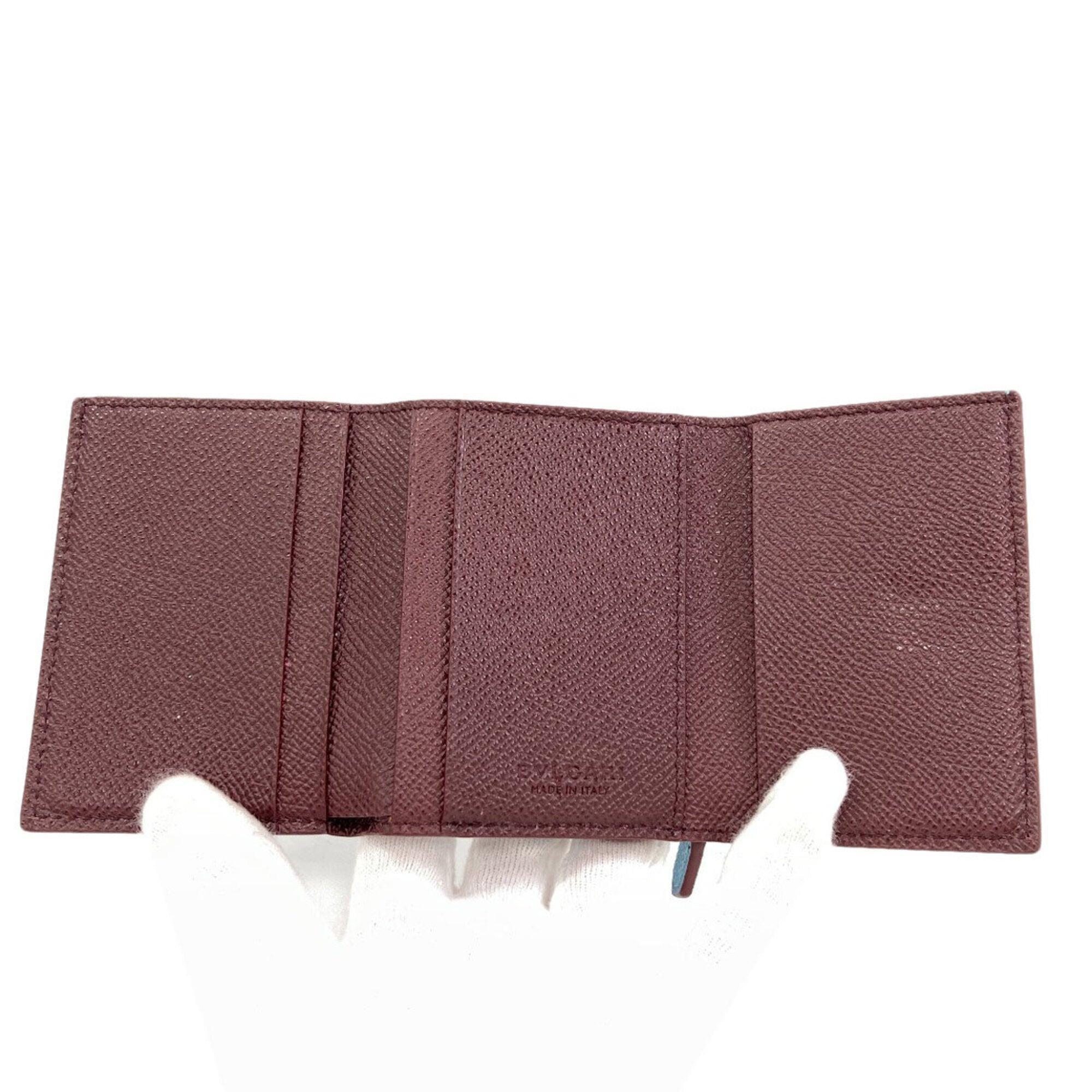 Bvlgari Blue Leather Wallet (Tri-Fold) (Pre-Owned)
