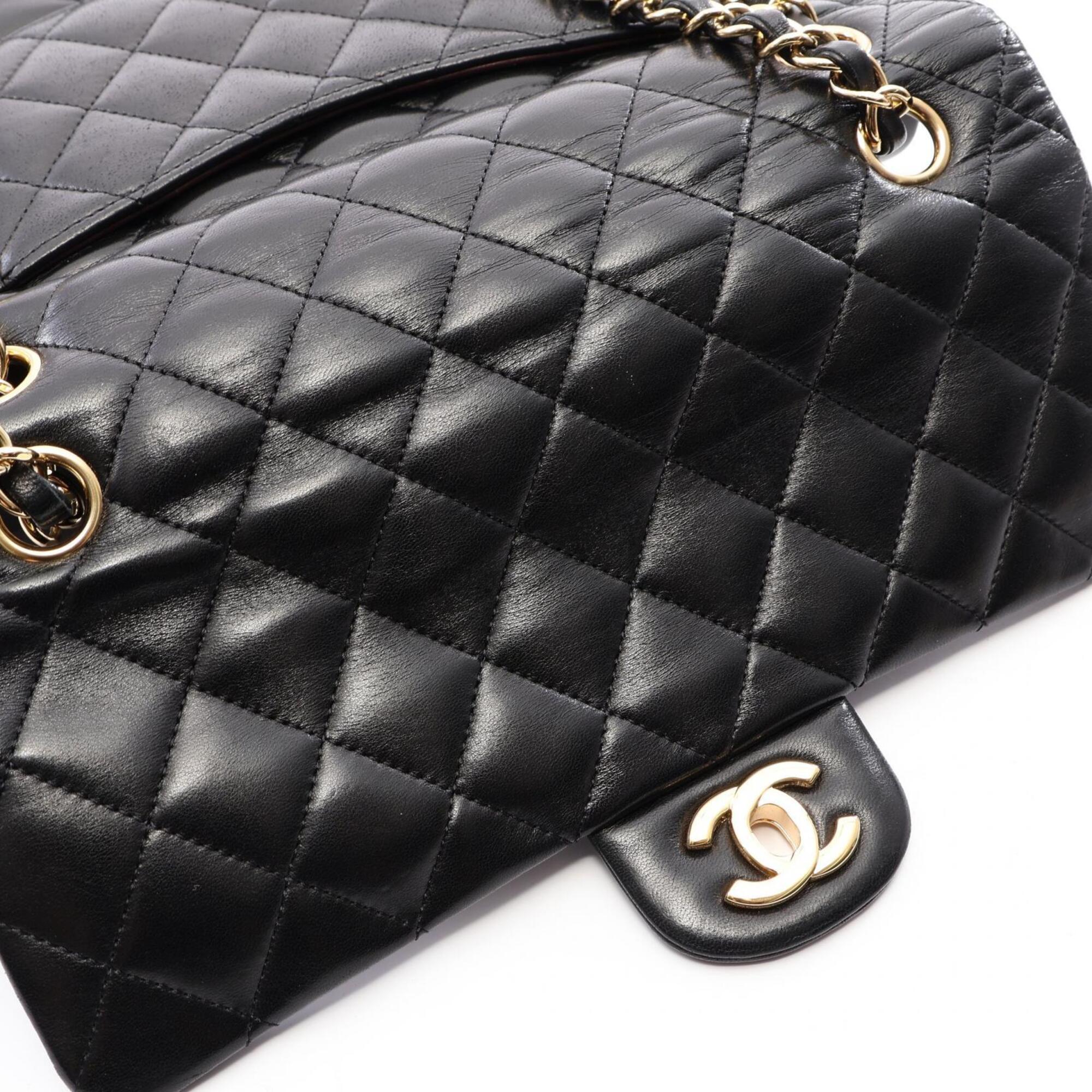 Chanel Black Leather Handbag Shoulder Bag (Pre-Owned)