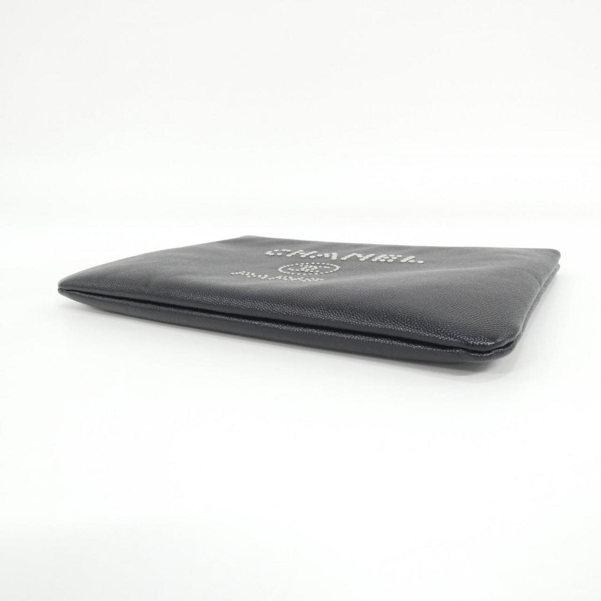 Chanel Black Grained Calfskin Handbag Pouch (Pre-Owned)