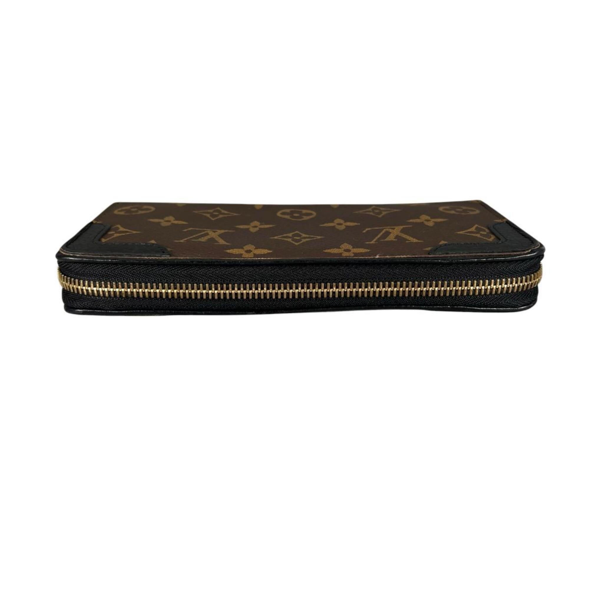 Louis Vuitton Black Brown Noir Monogram Canvas Long Wallet (Bi-Fold) (Pre-Owned)