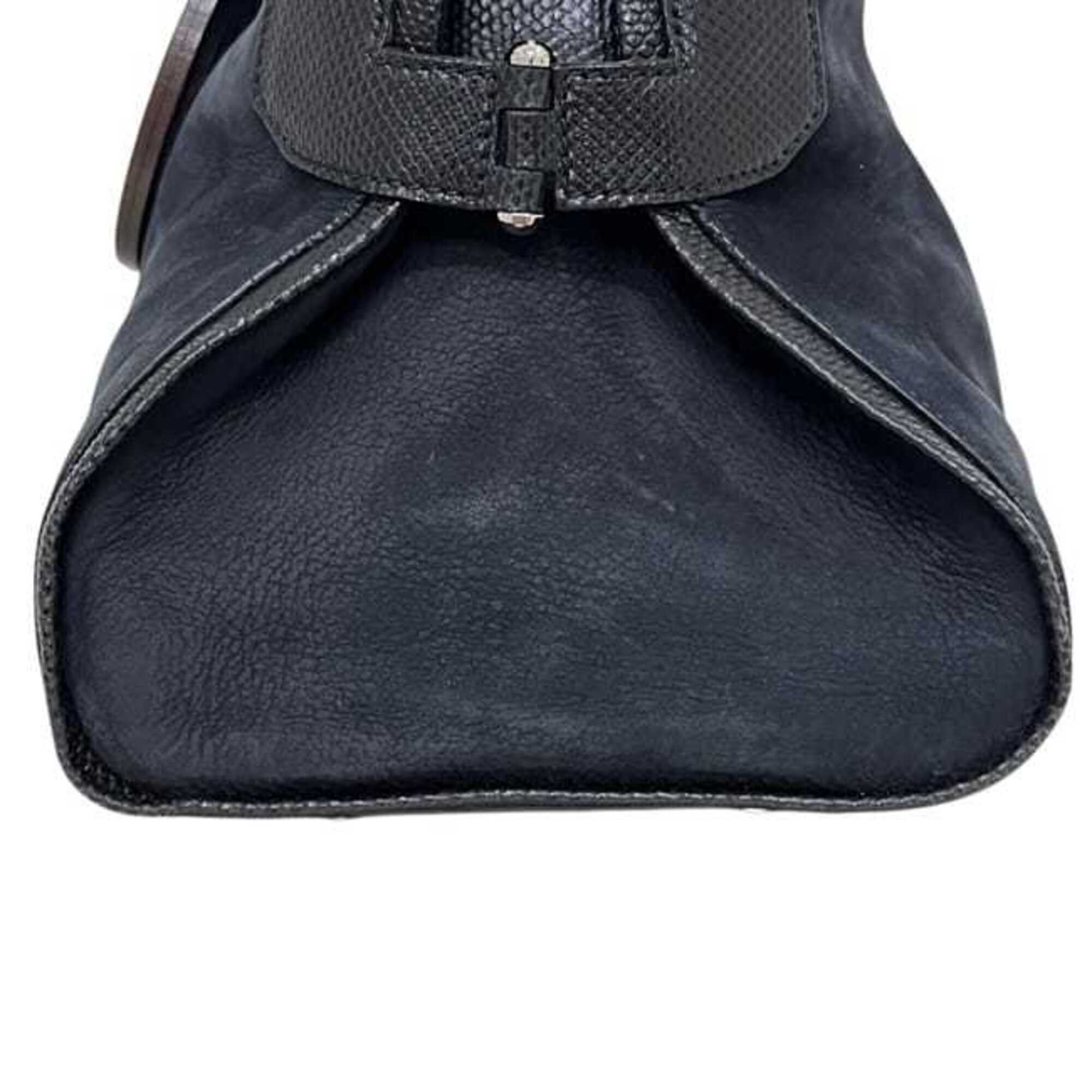 Cartier Black Leather Suede Handbag (Pre-Owned)