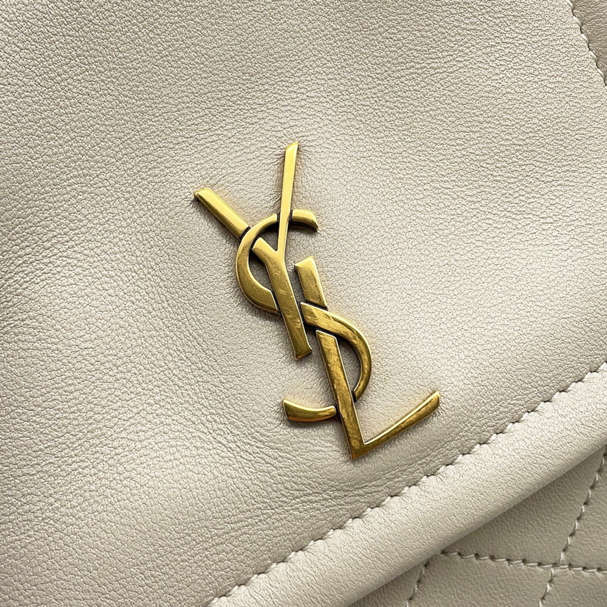 Saint Laurent White Leather Handbag Shoulder Bag (Pre-Owned)