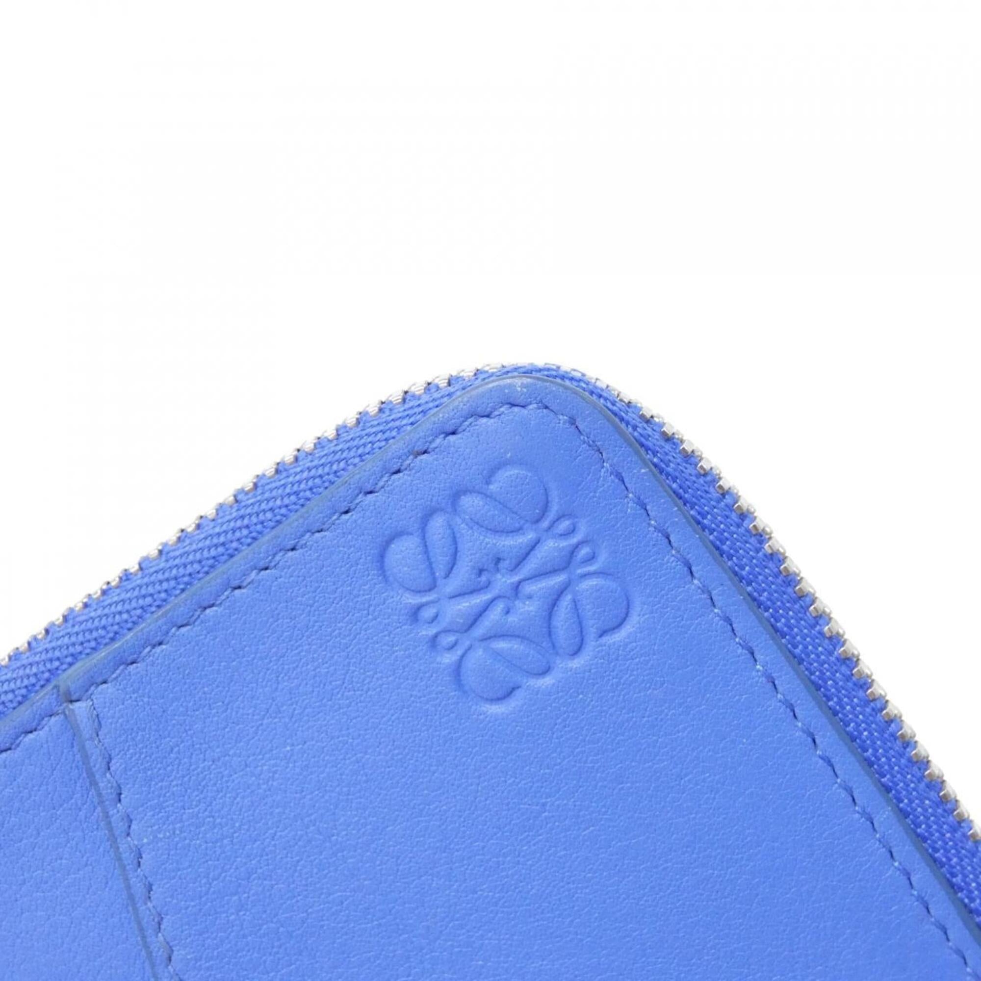 Loewe Blue Leather Coin Purse/Coin Case (Pre-Owned)