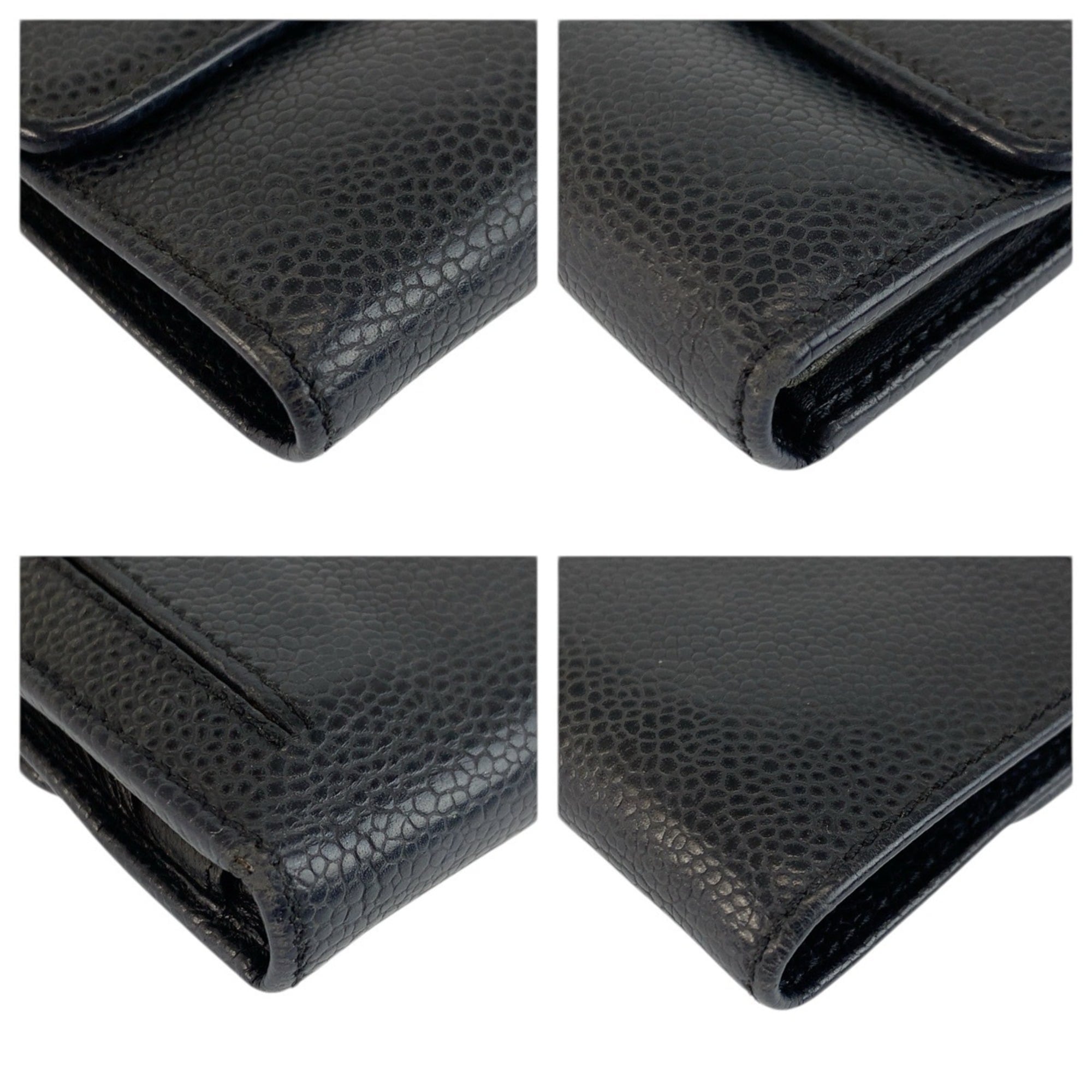 Chanel Black Leather Wallet (Tri-Fold) (Pre-Owned)