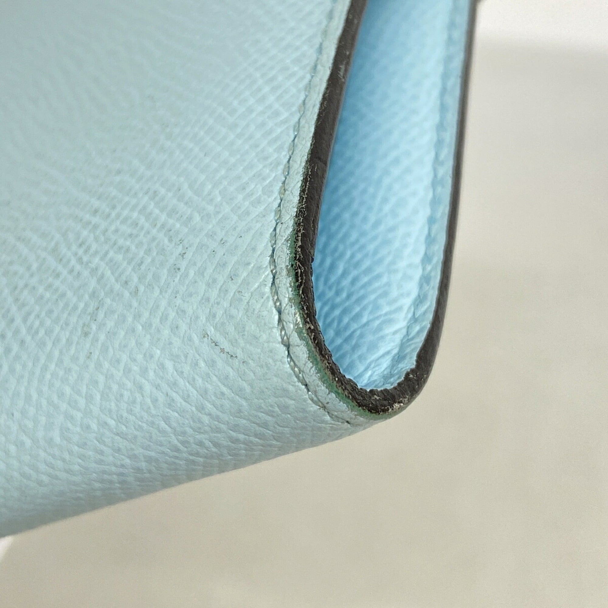 Hermes Blue Zephyr Epsom Leather Leather Long Wallet (Bi-Fold) (Pre-Owned)