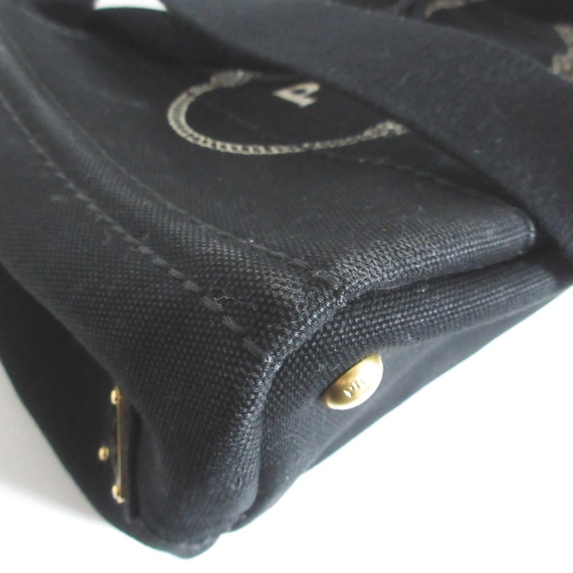 Prada Canapa Black Canvas Shoulder Bag Tote Bag (Pre-Owned)