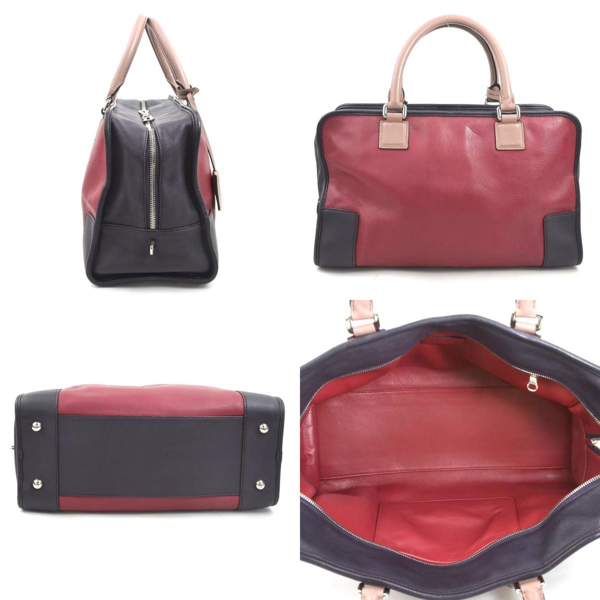 Loewe Burgundy Dark Purple Leather Handbag (Pre-Owned)