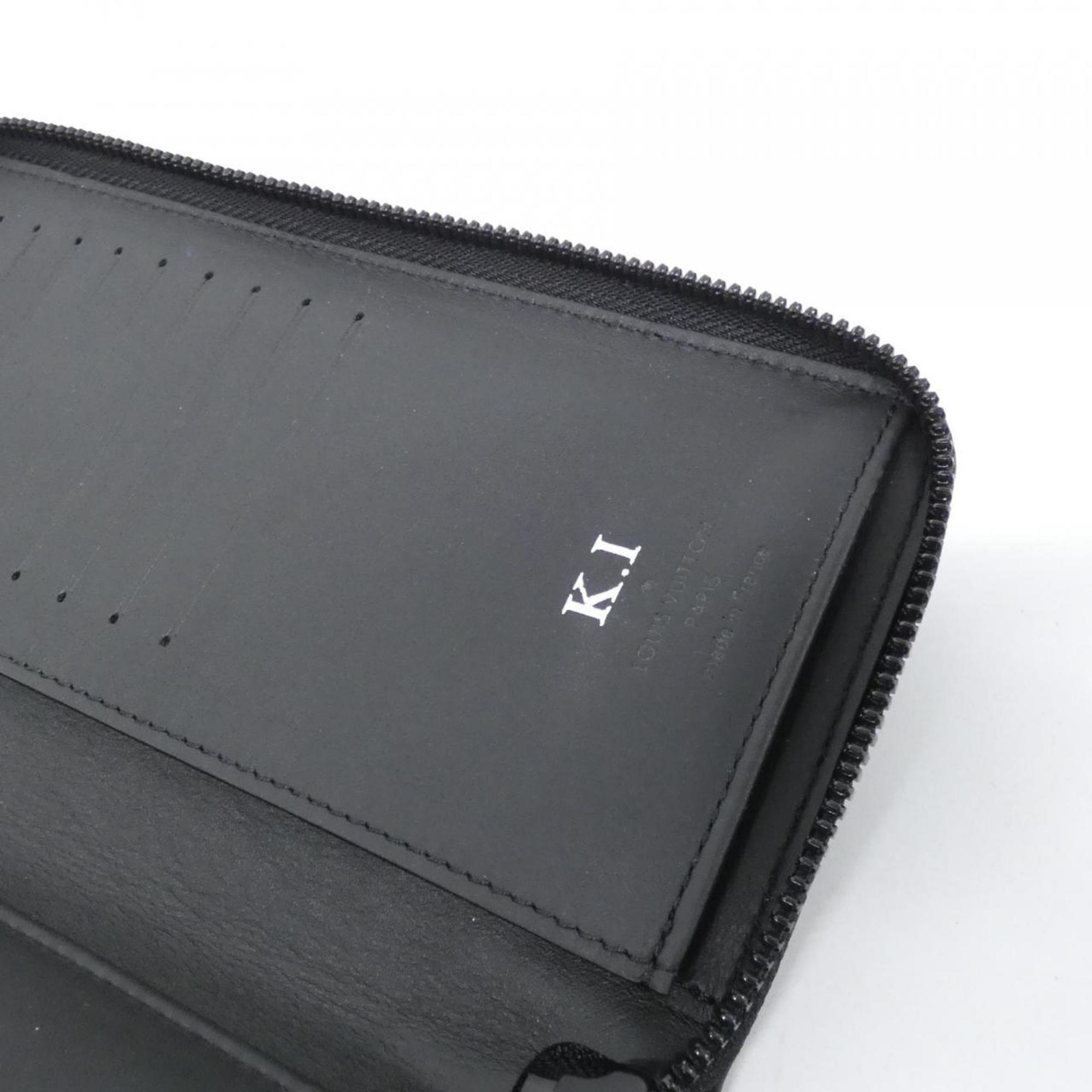 Louis Vuitton Black Leather Long Wallet (Bi-Fold) (Pre-Owned)