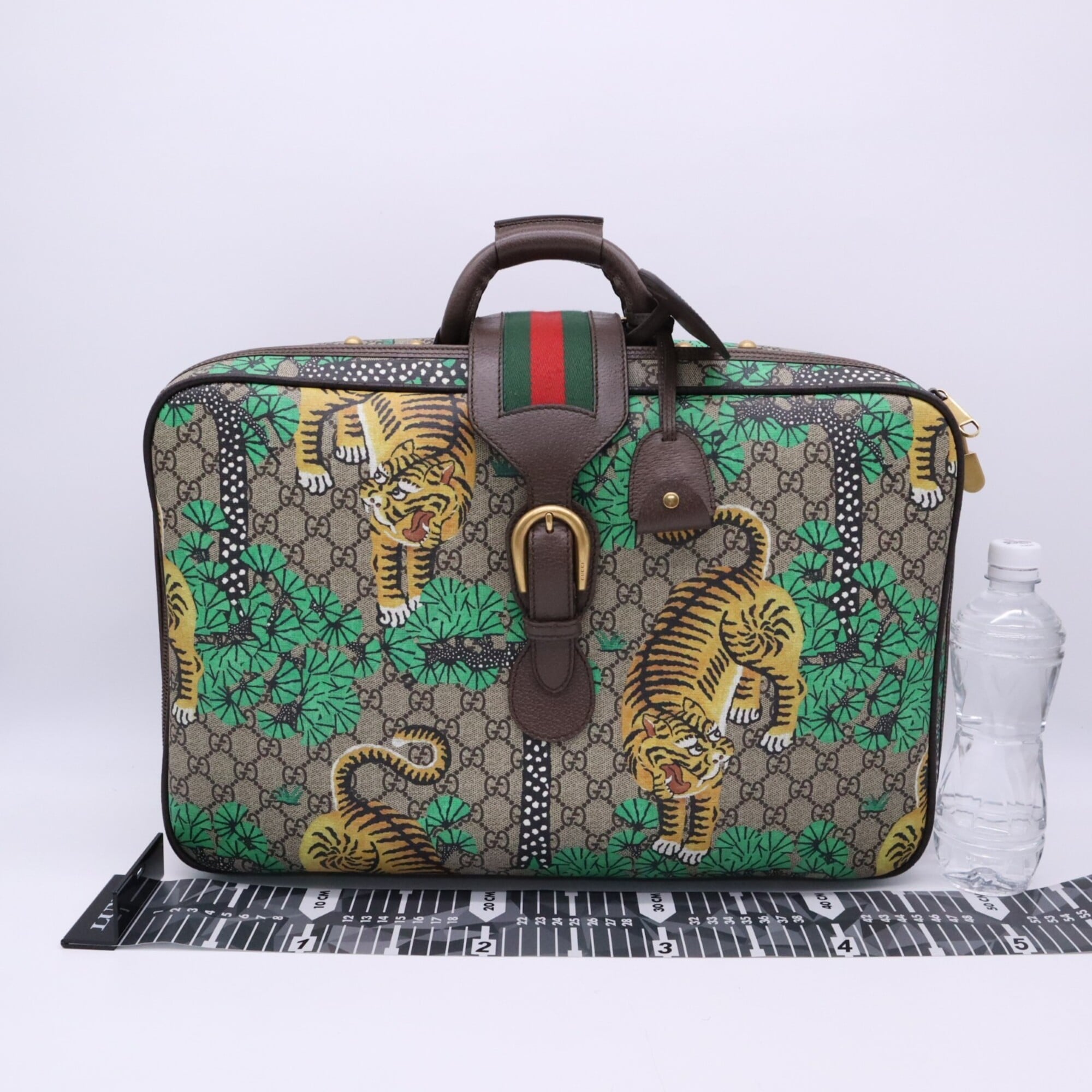 Gucci Sherry Line Beige Multi-Color Coated Canvas Leather Boston Bag (Pre-Owned)