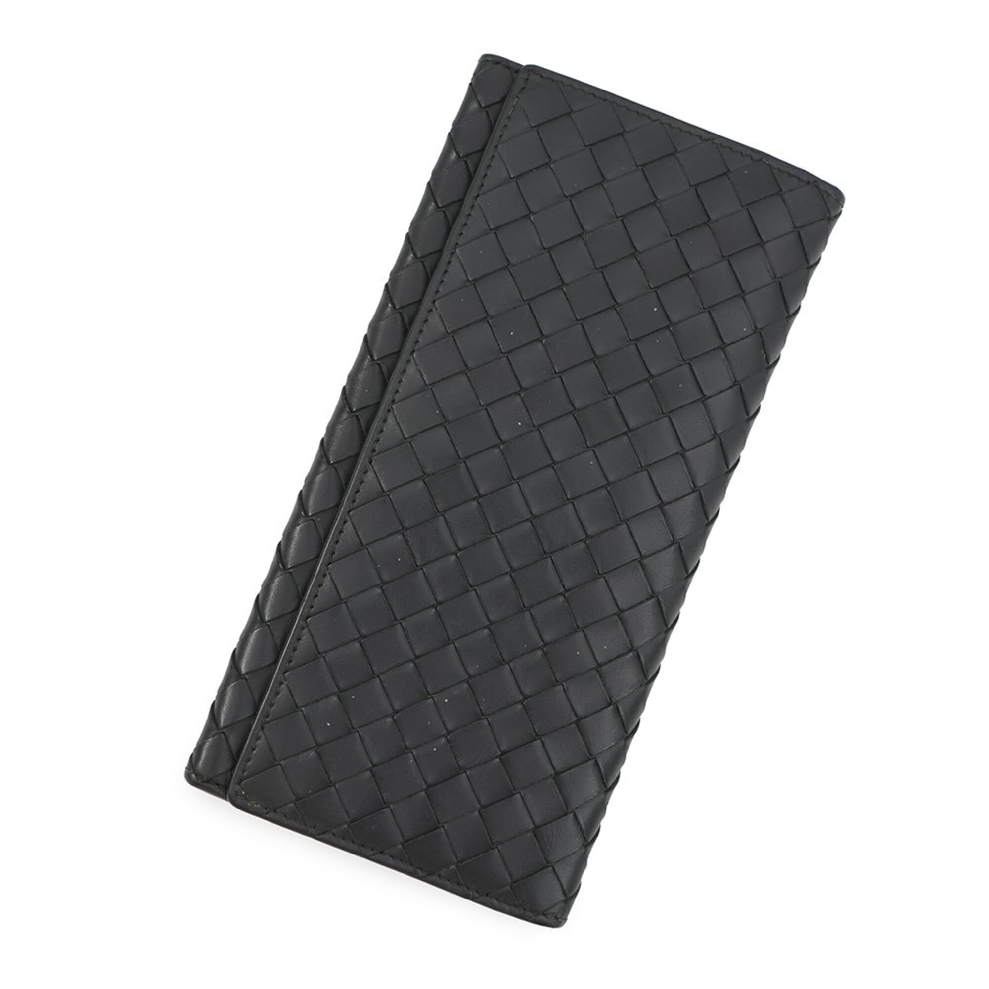 Bottega Veneta Black Leather Long Wallet (Bi-Fold) (Pre-Owned)