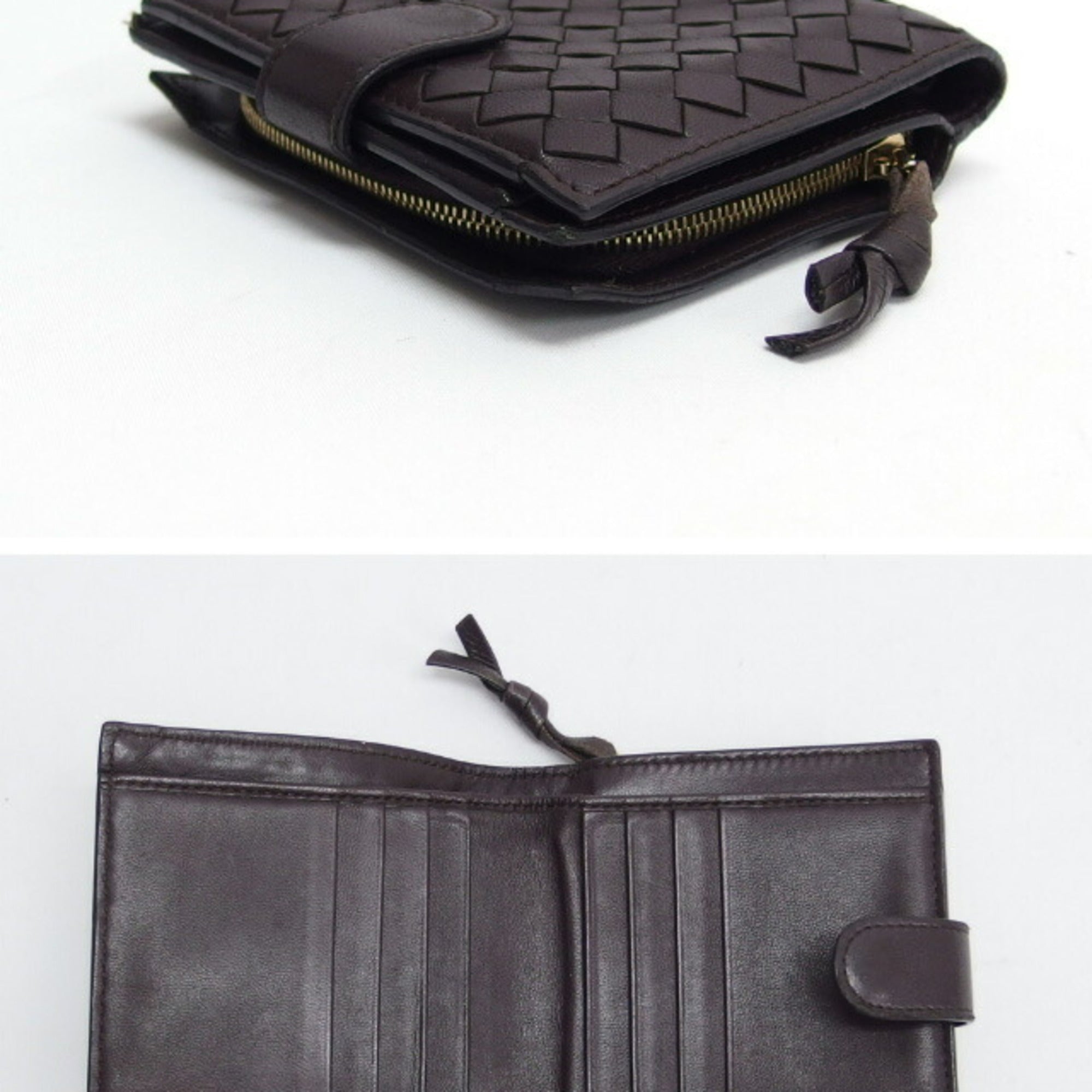 Bottega Veneta Intrecciato Dark Brown Leather Wallet (Bi-Fold) (Pre-Owned)