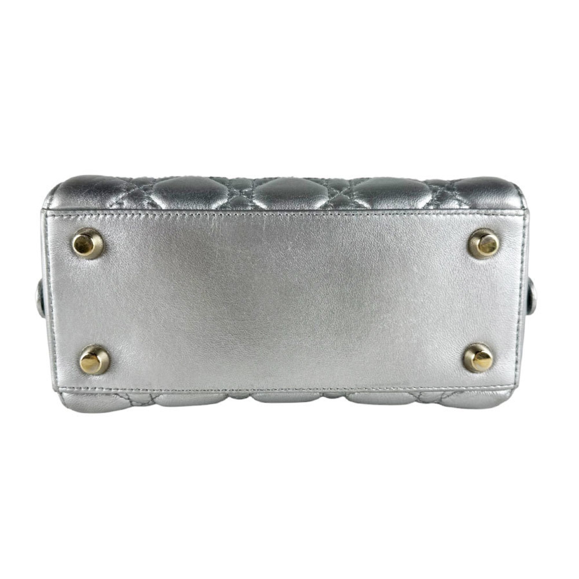 Christian Dior Silver Leather Shoulder Bag (Pre-Owned)
