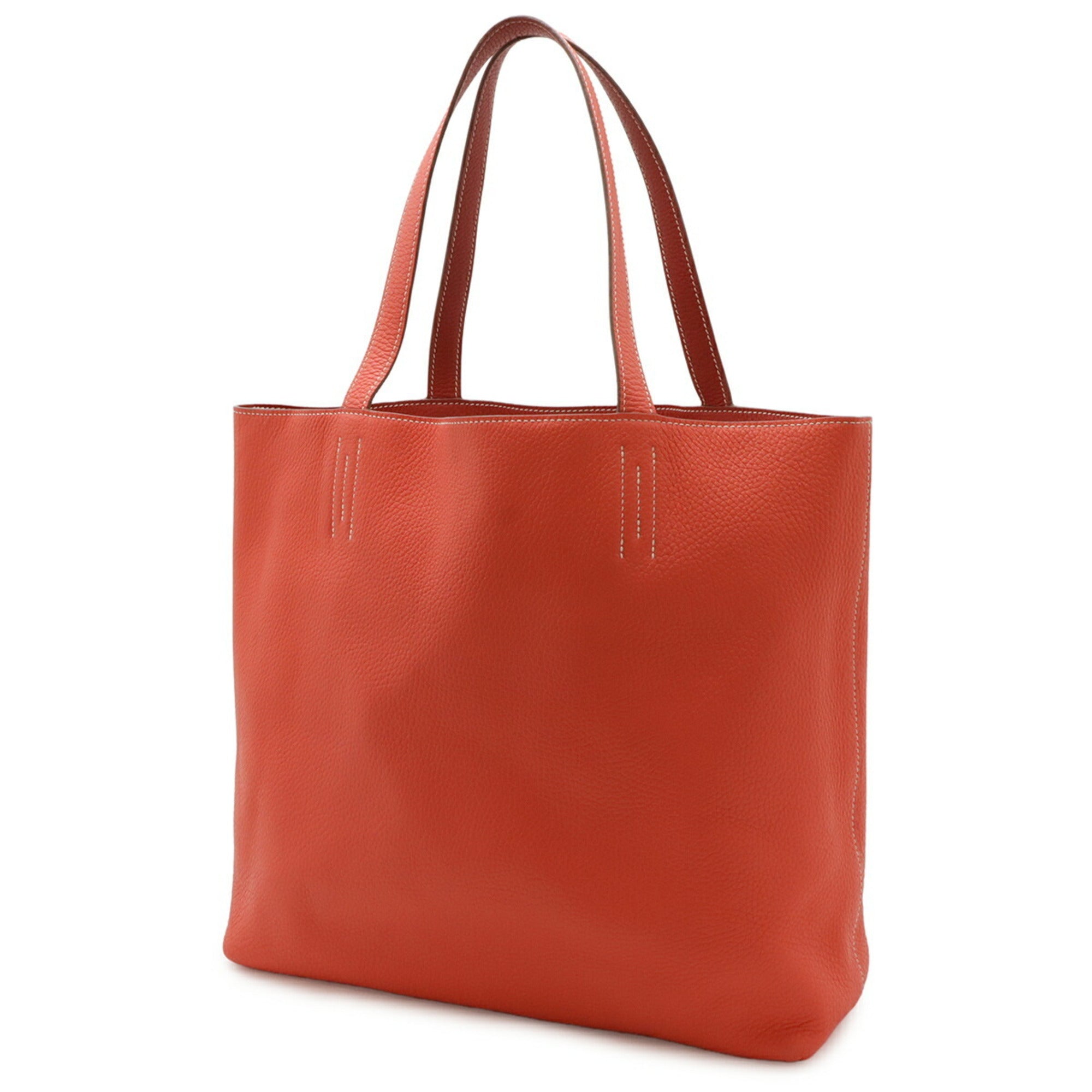 Hermes Bougainvillier Red Color Taurillon Clemence Leather Shoulder Bag Tote Bag (Pre-Owned)