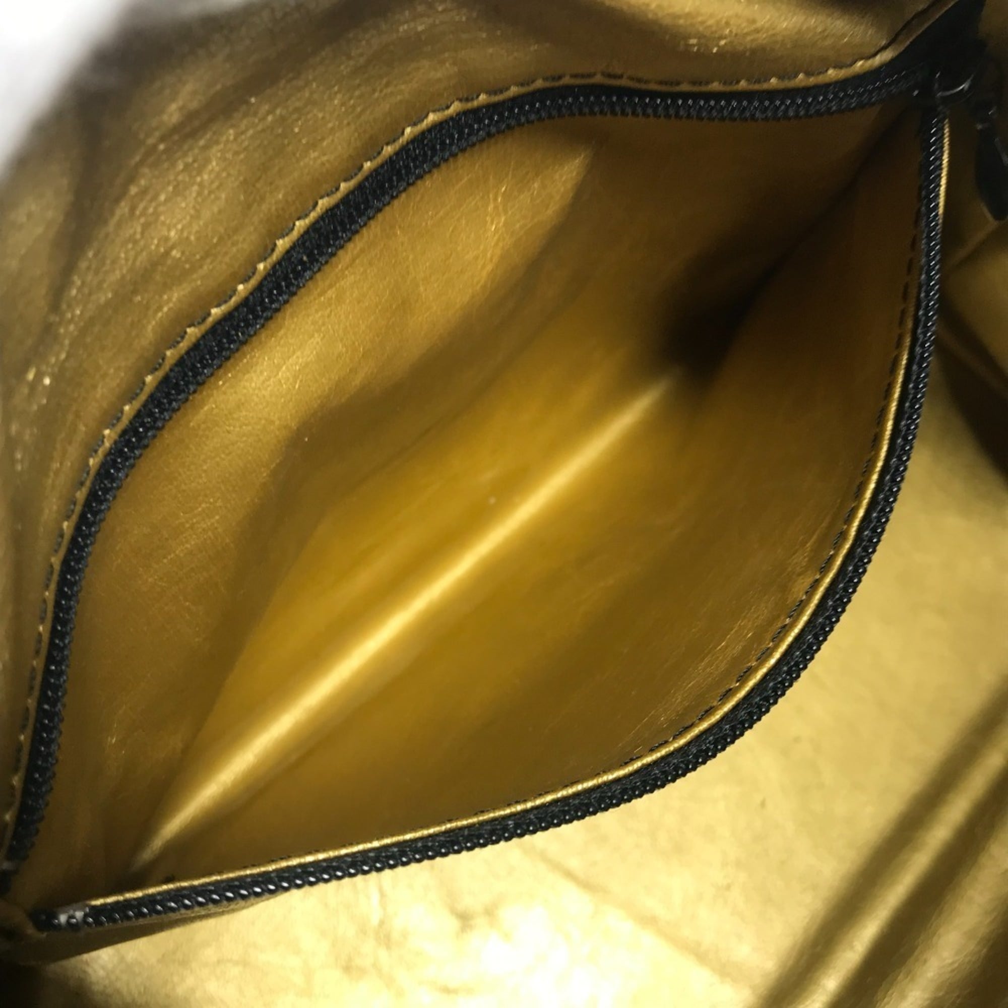 Versace Black Yellow Pvc Leather Handbag Pouch Vanity Bag (Pre-Owned)