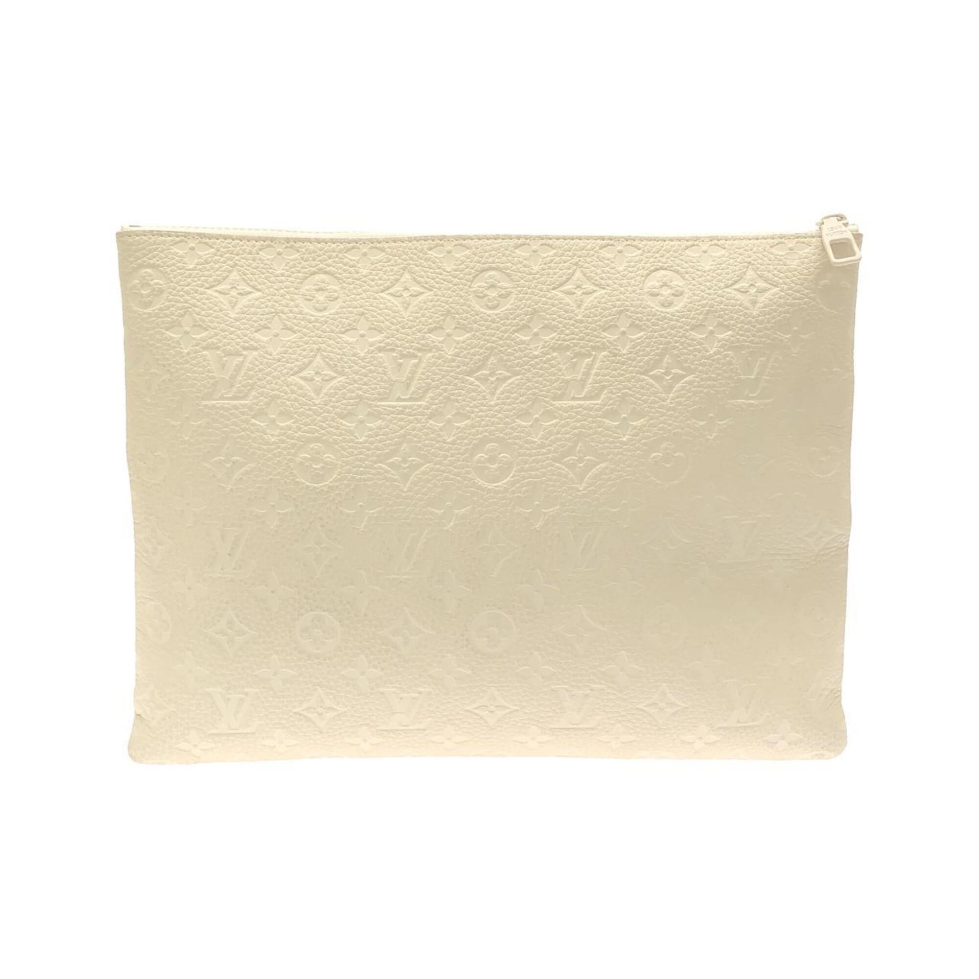 Louis Vuitton White Leather Handbag Pochette (Pre-Owned)