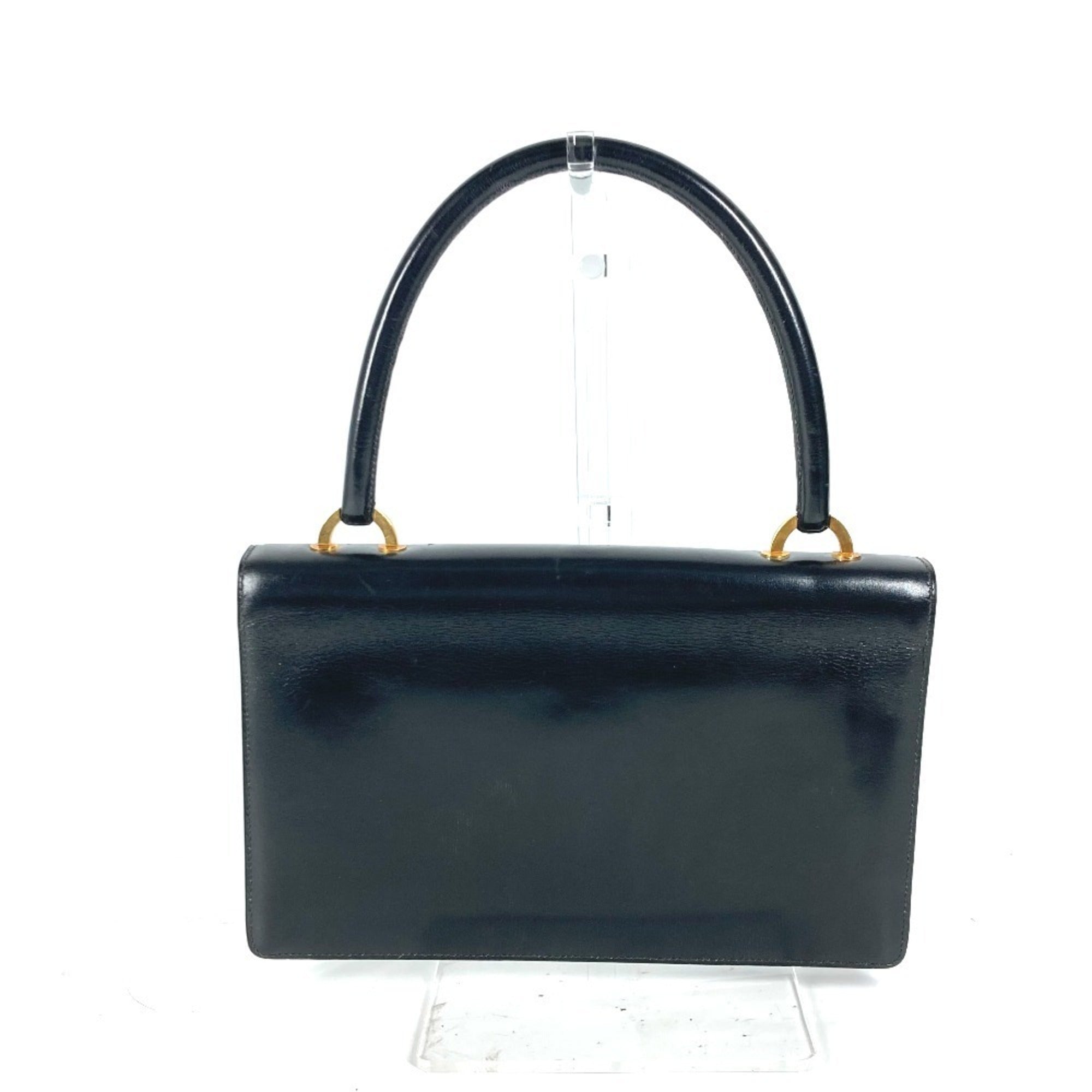 Hermes Black Box Calf Leather Handbag Shoulder Bag (Pre-Owned)