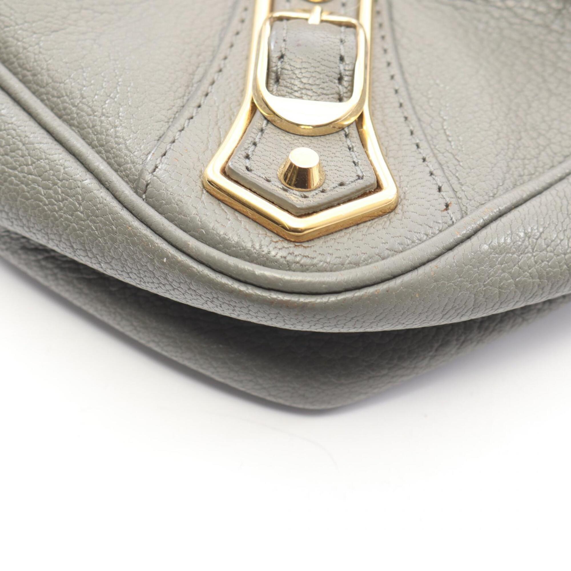Balenciaga Gray Metallic Leather Handbag Shoulder Bag (Pre-Owned)
