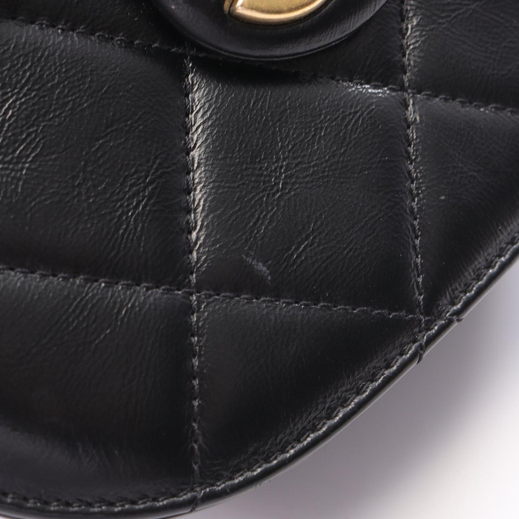 Chanel Black Leather Handbag Shoulder Bag (Pre-Owned)
