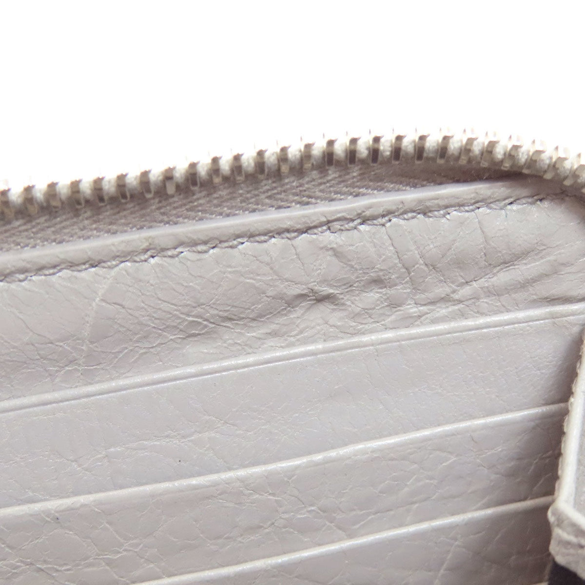 Balenciaga Gray Leather Long Wallet (Bi-Fold) (Pre-Owned)