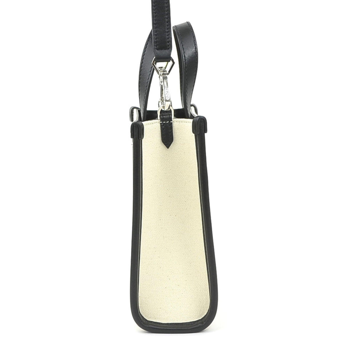 Jimmy Choo Black Ivory Canvas Leather Shoulder Bag (Pre-Owned)