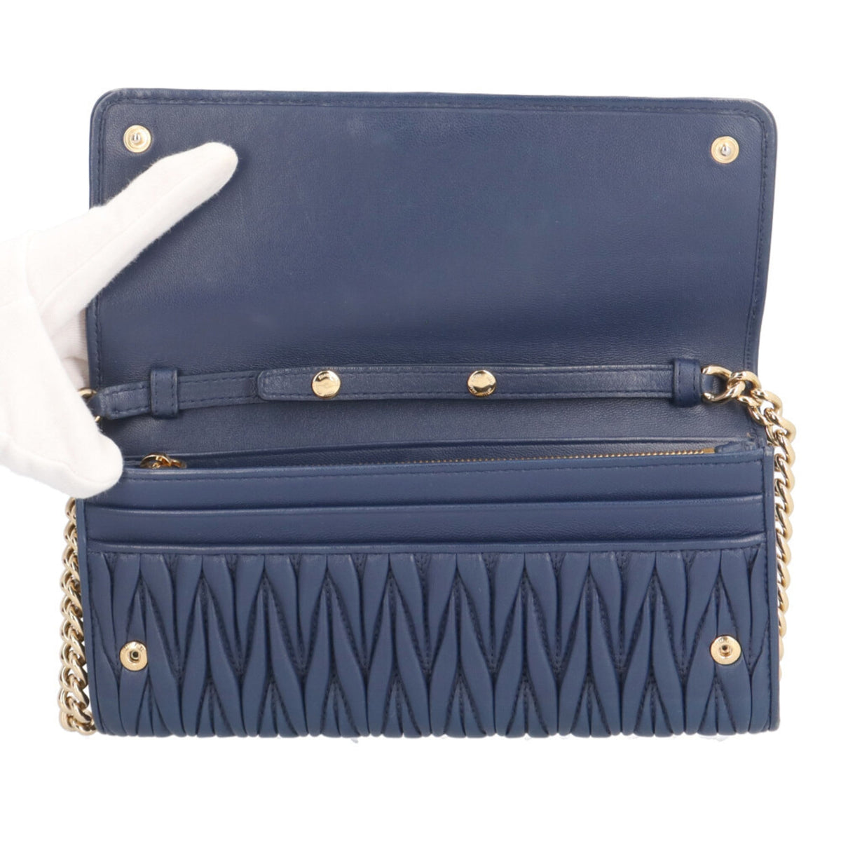 Miu Miu Navy Leather Shoulder Bag (Pre-Owned)