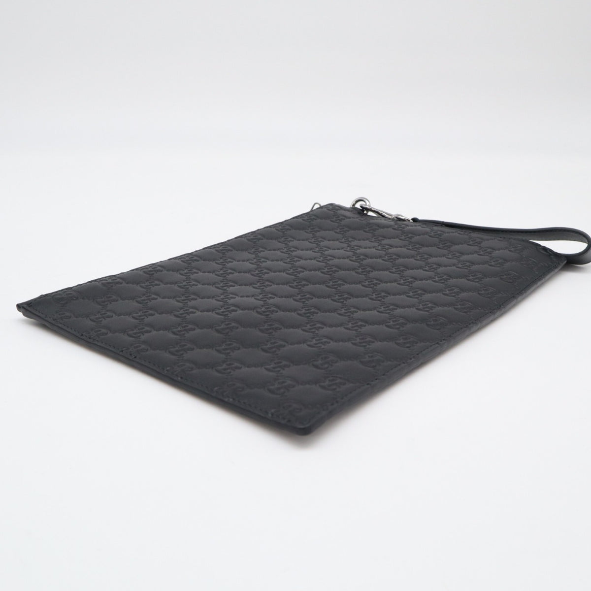 Gucci Guccissima Black Leather Clutch Bag (Pre-Owned)